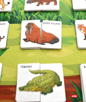 Ada Detox Parça Bütün Eşleştirme - Vahşi Hayvanlar Keçe Cırtlı Duvar Panosu