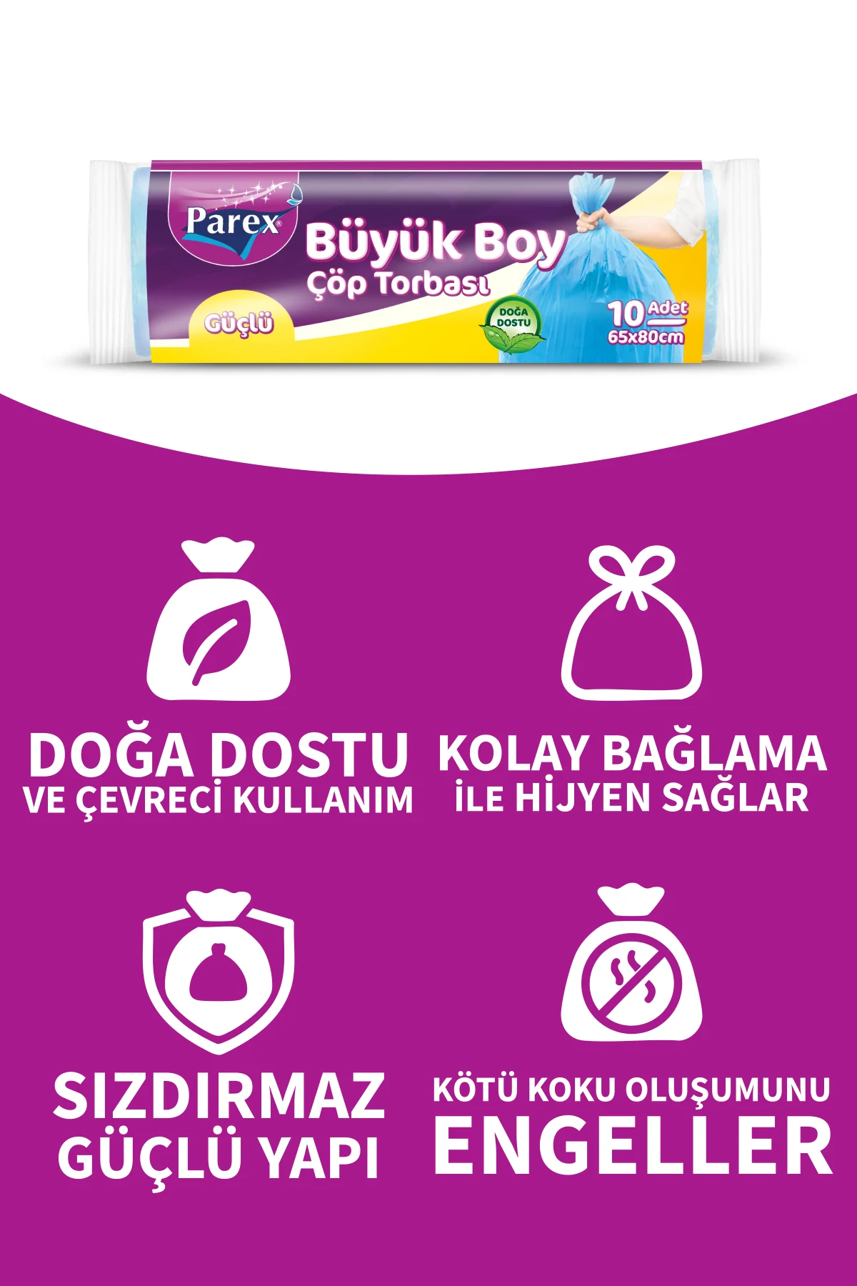 PAREXGüçlü Çöp Torbasi Büyük Boy 12'li Paket