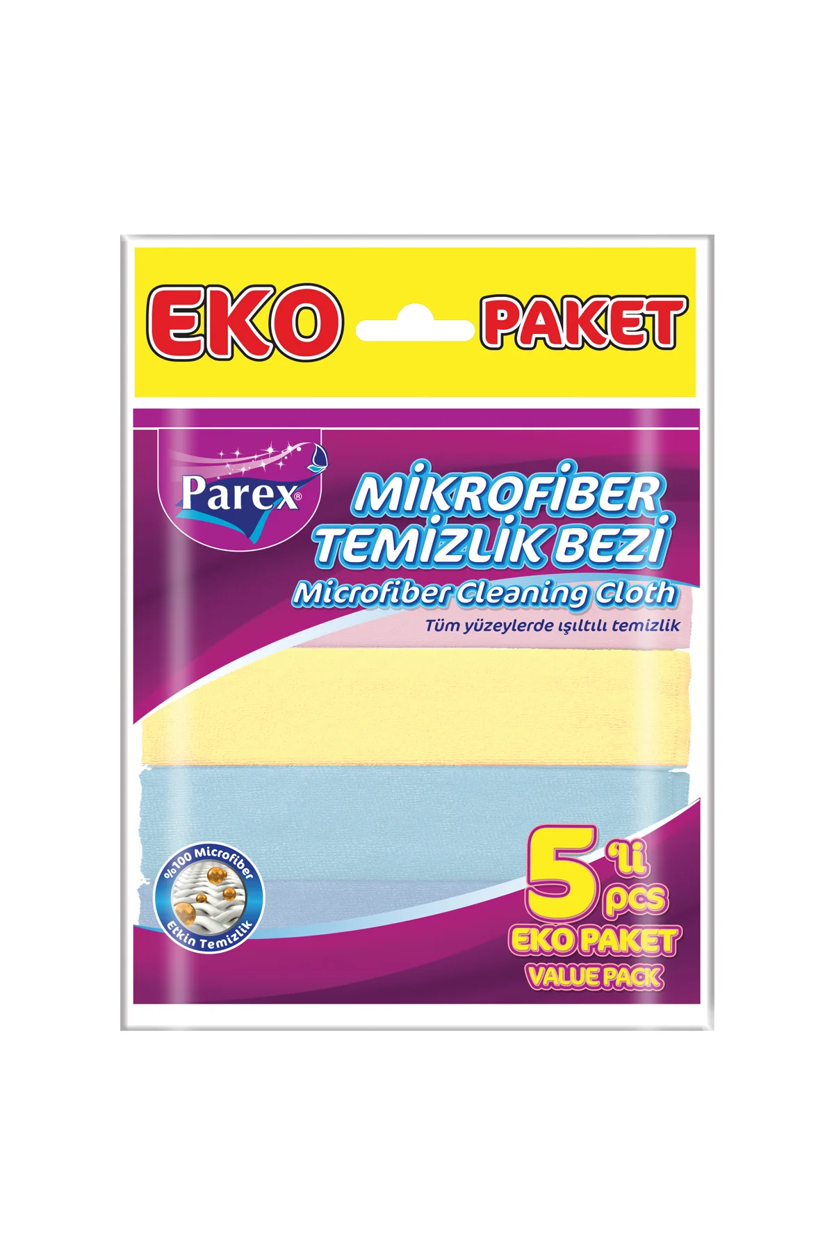 PAREXMikrofiber Temizlik Bezi 5'li