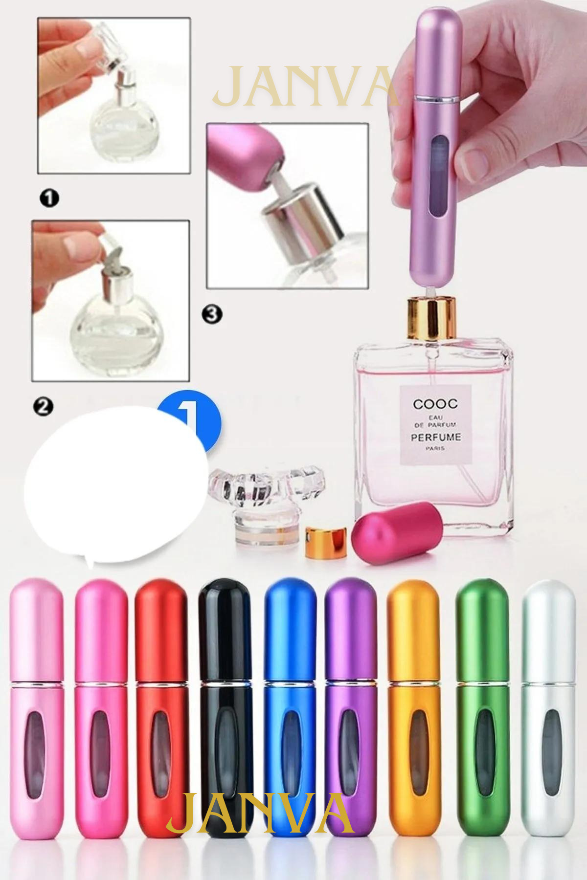 Parfüm Şişesinden Çanta Içi Mini Doldurulabilir Seyahat Cep Yedek