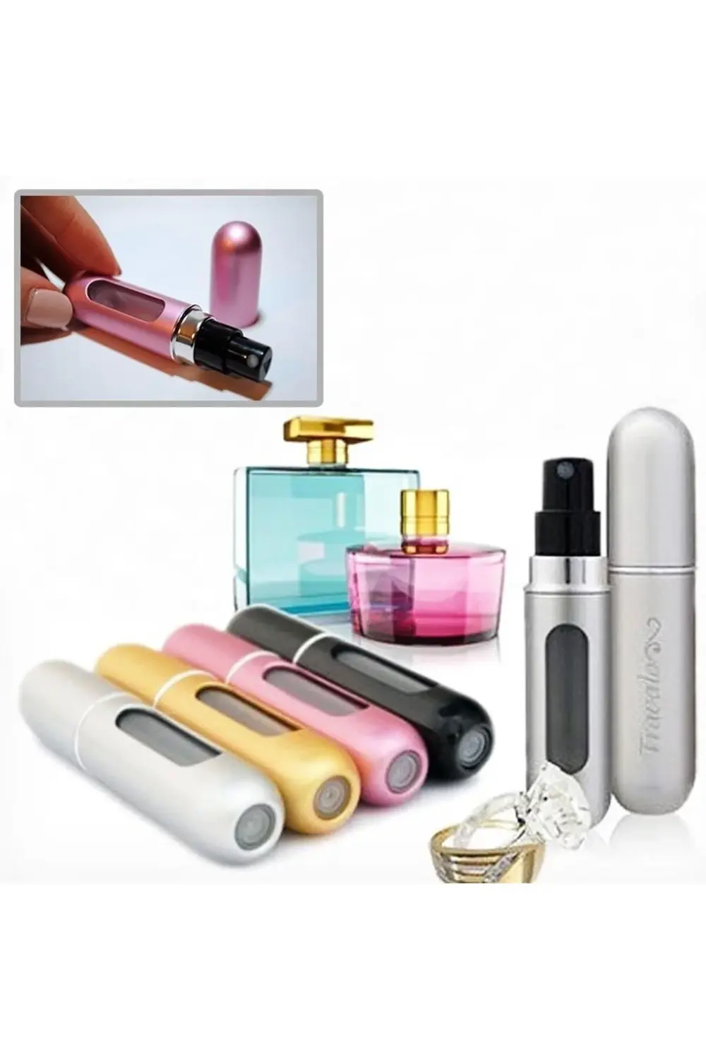 Parfüm Şişesinden Dolabilir Yedek Cep Parfüm Şişesi Aparatı (K0)