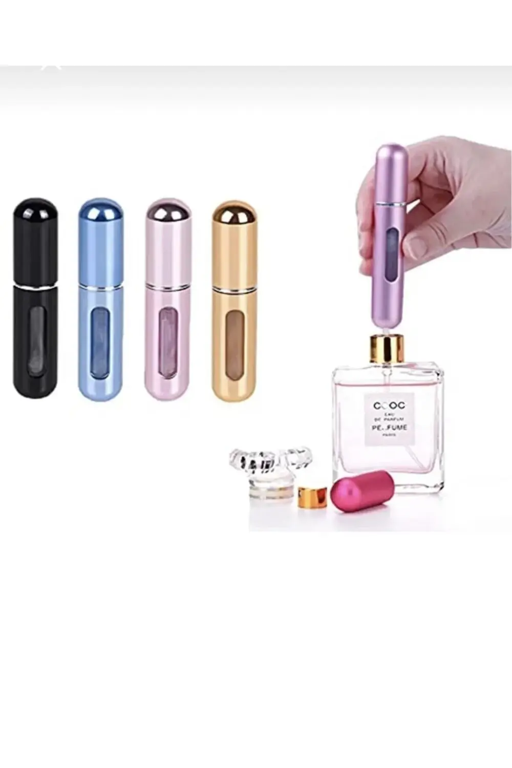 Parfüm Şişesinden Doldurulabilir Çanta Içi Kırmızı Mini Cep Parfü