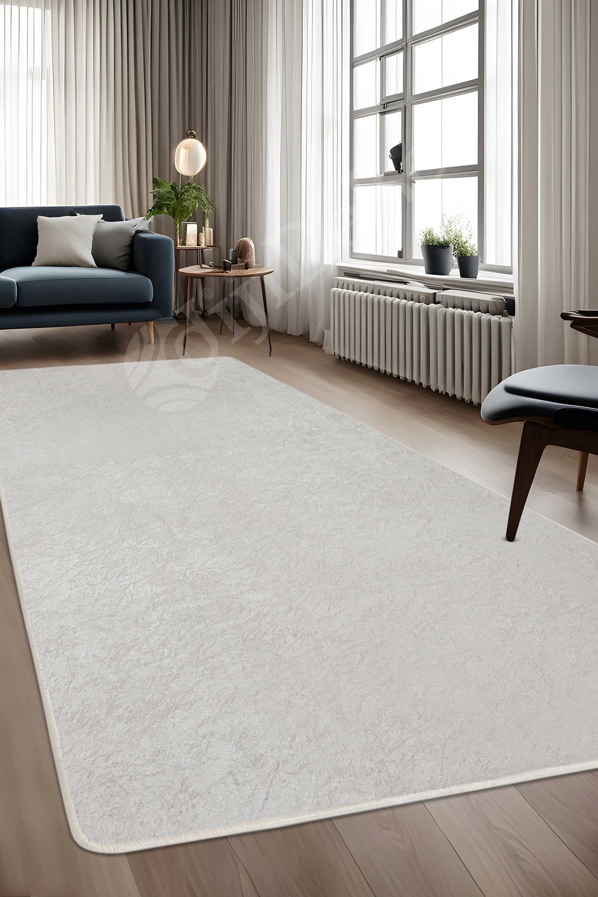 Parıltılı Halı Krem Yıkanabilir Kaymaz Kesme Ince Yolluk 120x200 (3 m2)