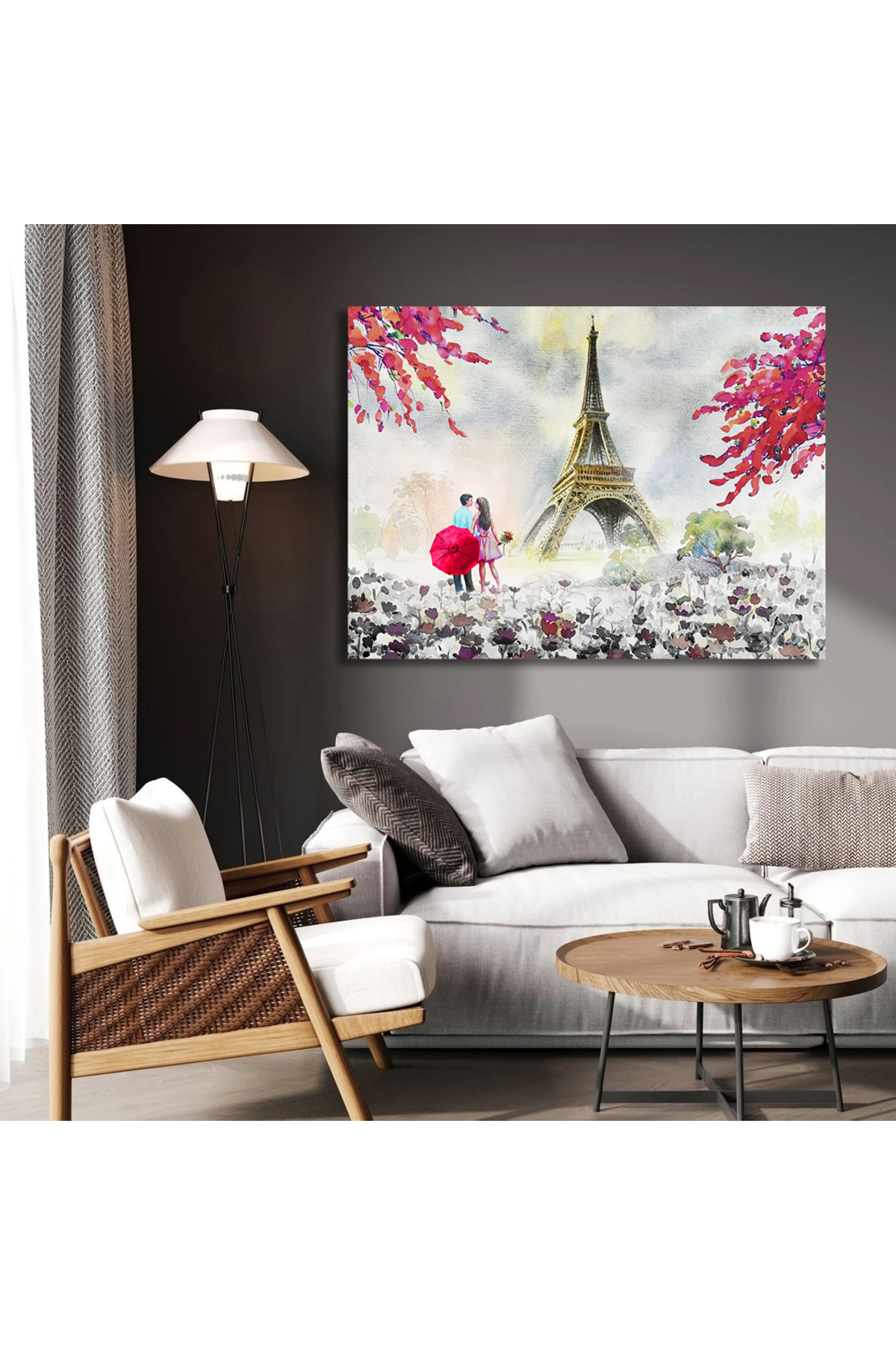 Korkmazkanvas Paris Avrupa Şehir Manzarası . Fransa Eyfel Kulesi. Kanvas Tablo