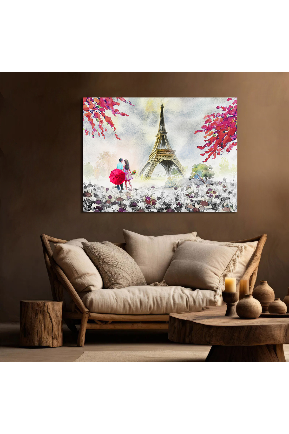 Korkmazkanvas Paris Avrupa Şehir Manzarası . Fransa Eyfel Kulesi. Kanvas Tablo