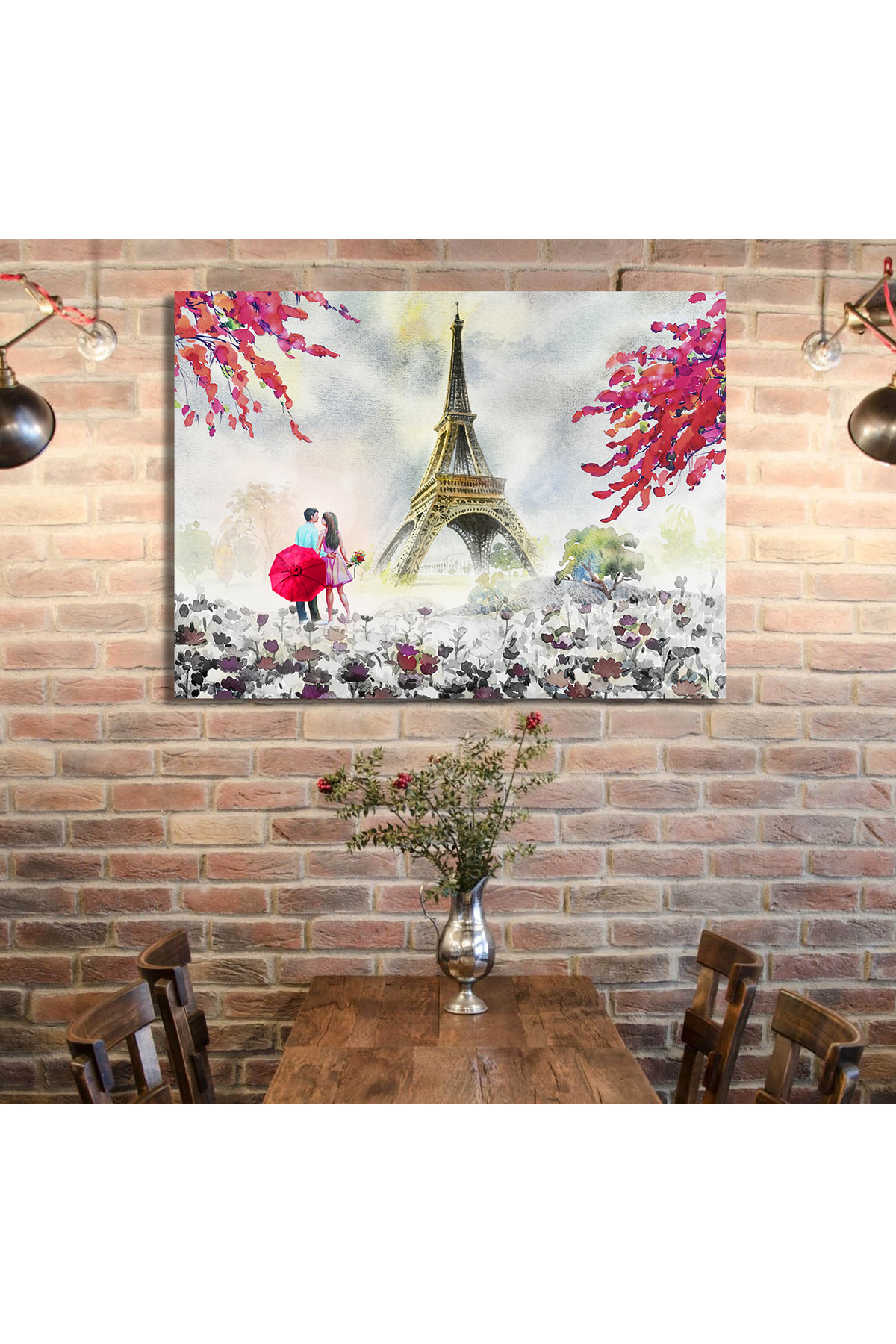 Korkmazkanvas Paris Avrupa Şehir Manzarası . Fransa Eyfel Kulesi. Kanvas Tablo