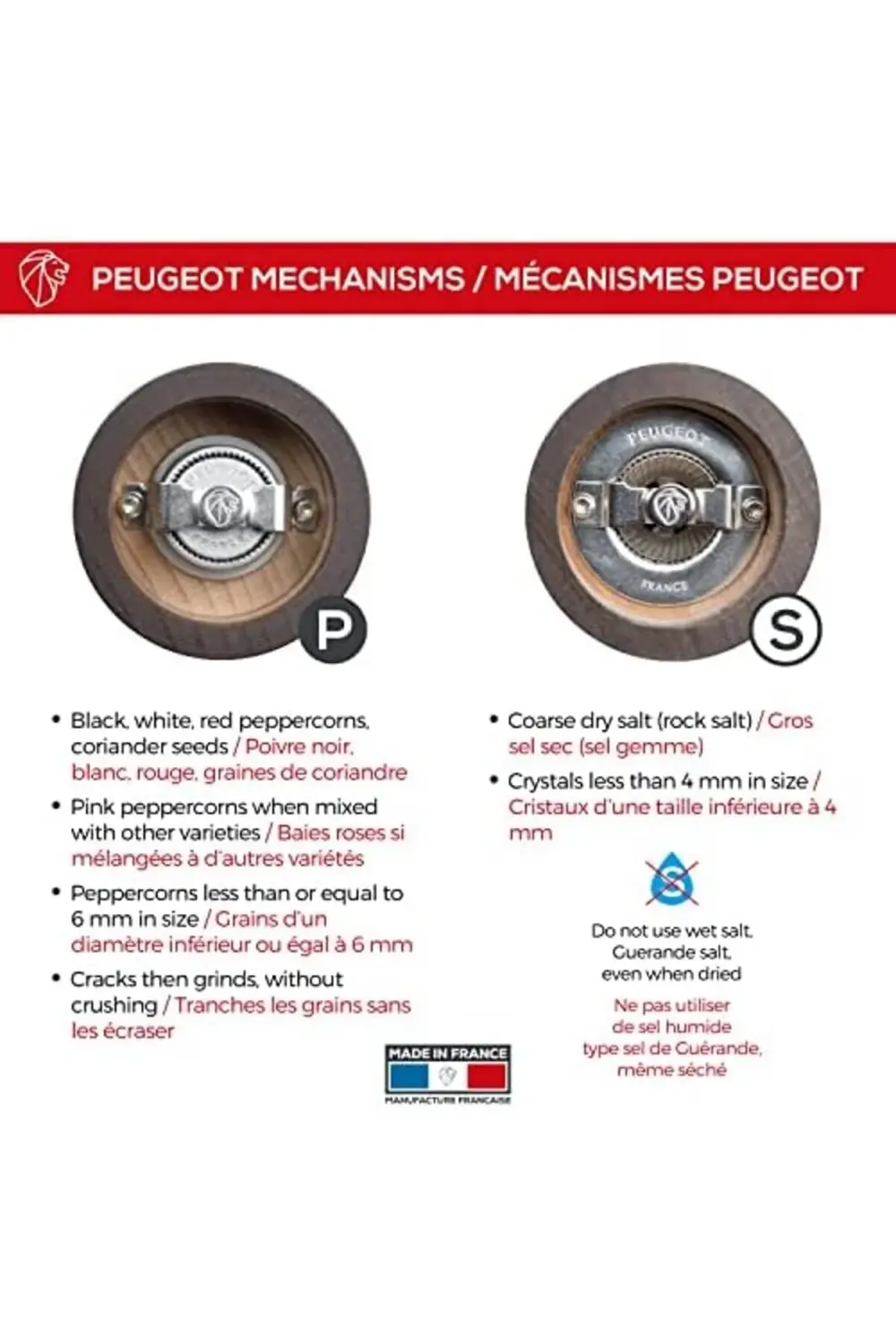 Paris çikolata U Select 18 cm karabiber ve tuz değirmeni seti 395