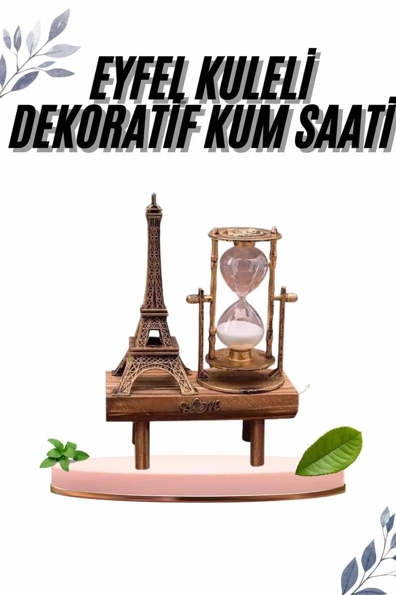 Paris Eiffel Kulesi Hediyelik Kum Saati - Retro Masa Dekorasyonu