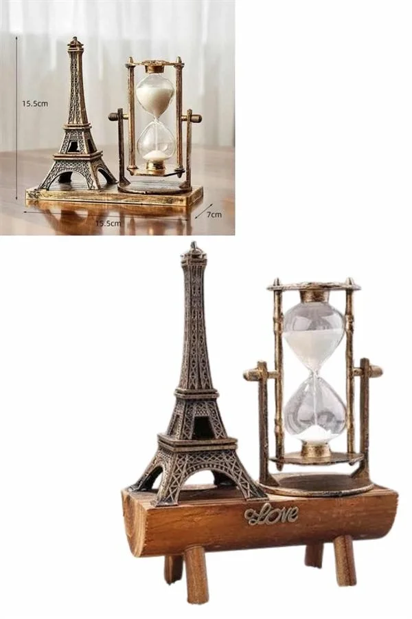 Paris Eyfel Kulesi Hediyelik Eyfel Retro Kum Saati Dekoratif Eşya Paris Eyfel Kulesi Hediyelik Eyfel Retro Kum Saati Dekoratif Eşya