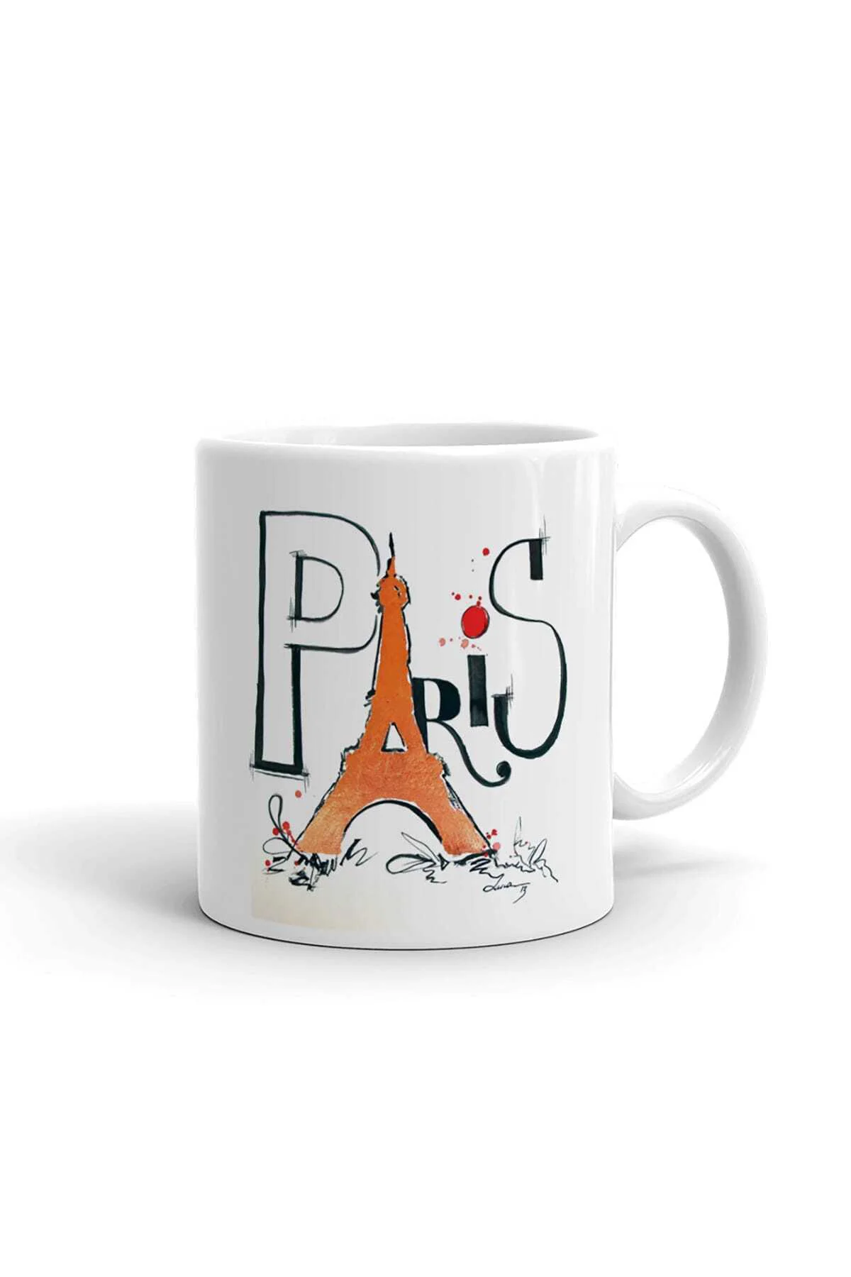 Paris Tasarım Seramik ithal Porselen Seramik Kupa Bardak