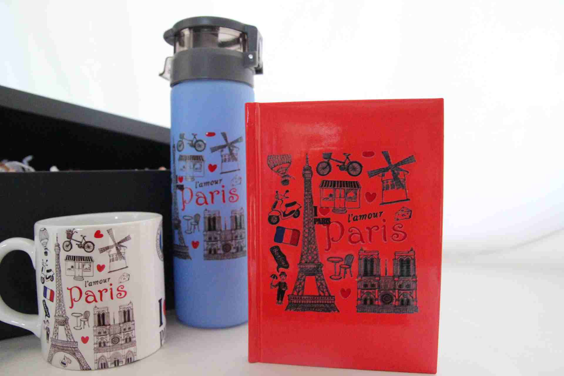 Paris Temalı Hediye Seti - Termos, Defter ve Kupa Bardak Hediye Kutusu