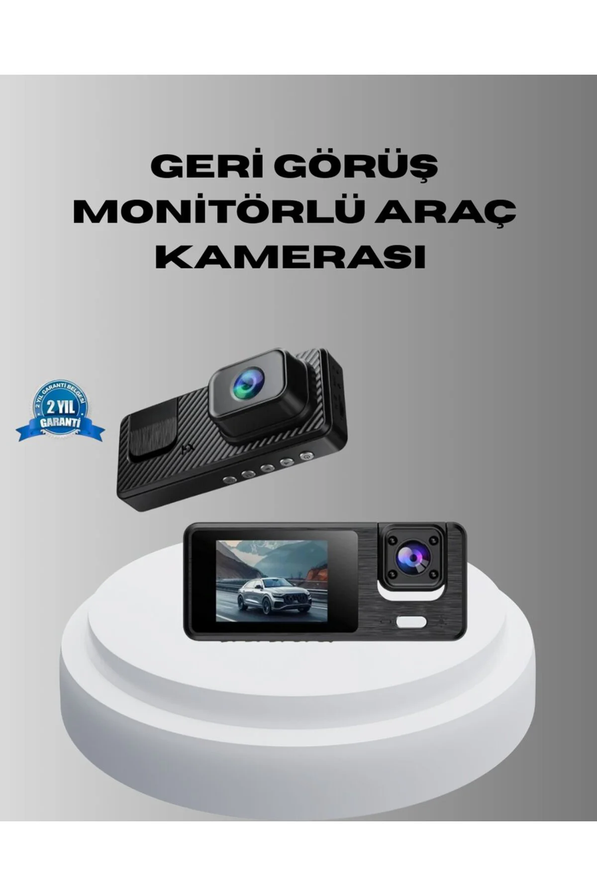 Park Modlu 3 Kameralı Araç Kayıt Cihazı 1080P Ön Kamera 2’’ Ekran