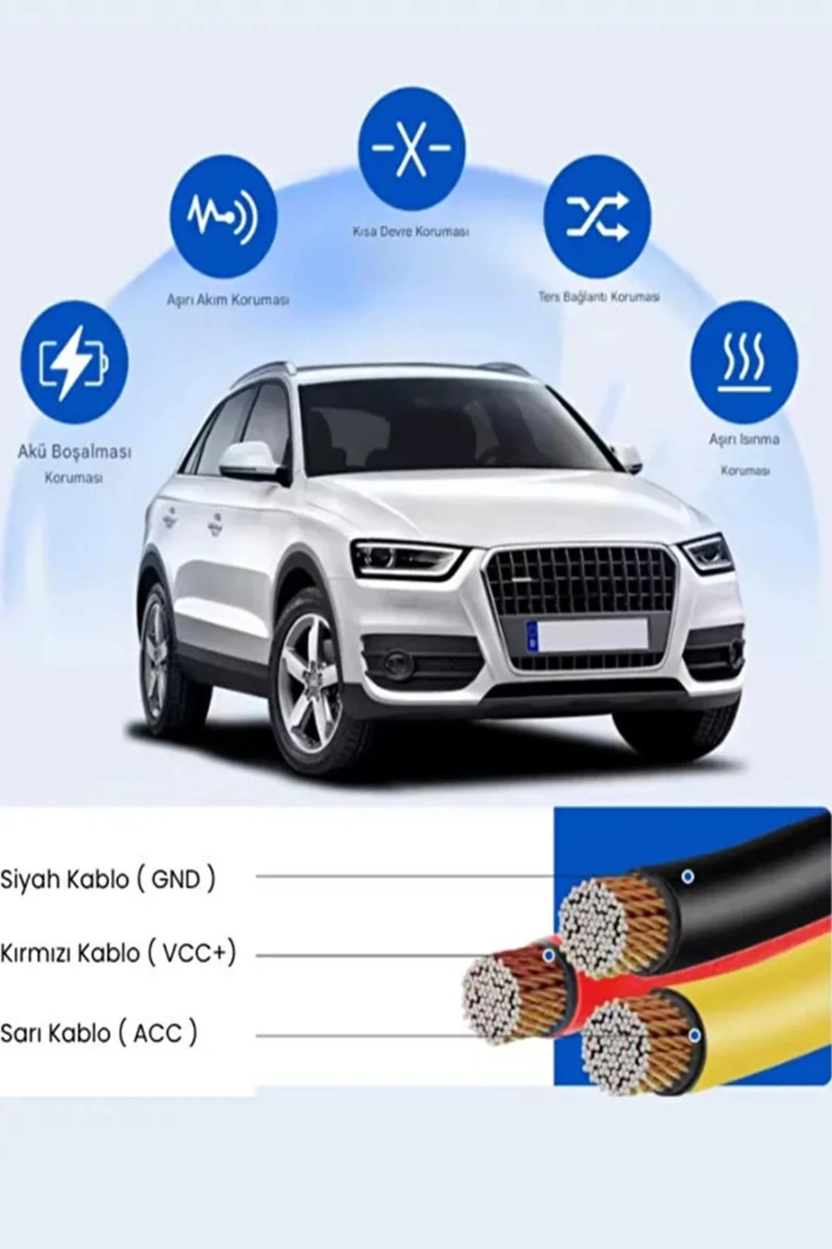 Park Modu Kablosu Type-c Akü Sigorta Bağlantı Kablosu Araç İçi Kamera Tüm Kameralara Uyumlu Park Modu Kablosu Type-c Akü Sigorta Bağlantı Kablosu Araç İçi Kamera Tüm Kameralara Uyumlu
