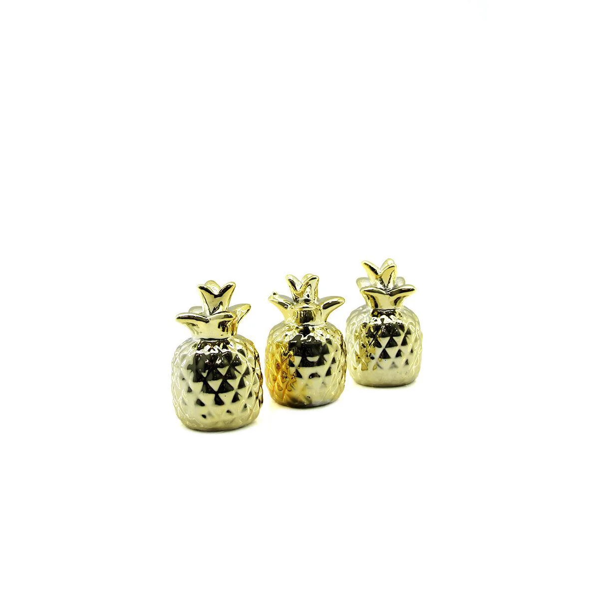 Parlak Altın Kaplama Orta Boy Seramik Ananas Biblo Parlak Altın Kaplama Orta Boy Seramik Ananas Biblo