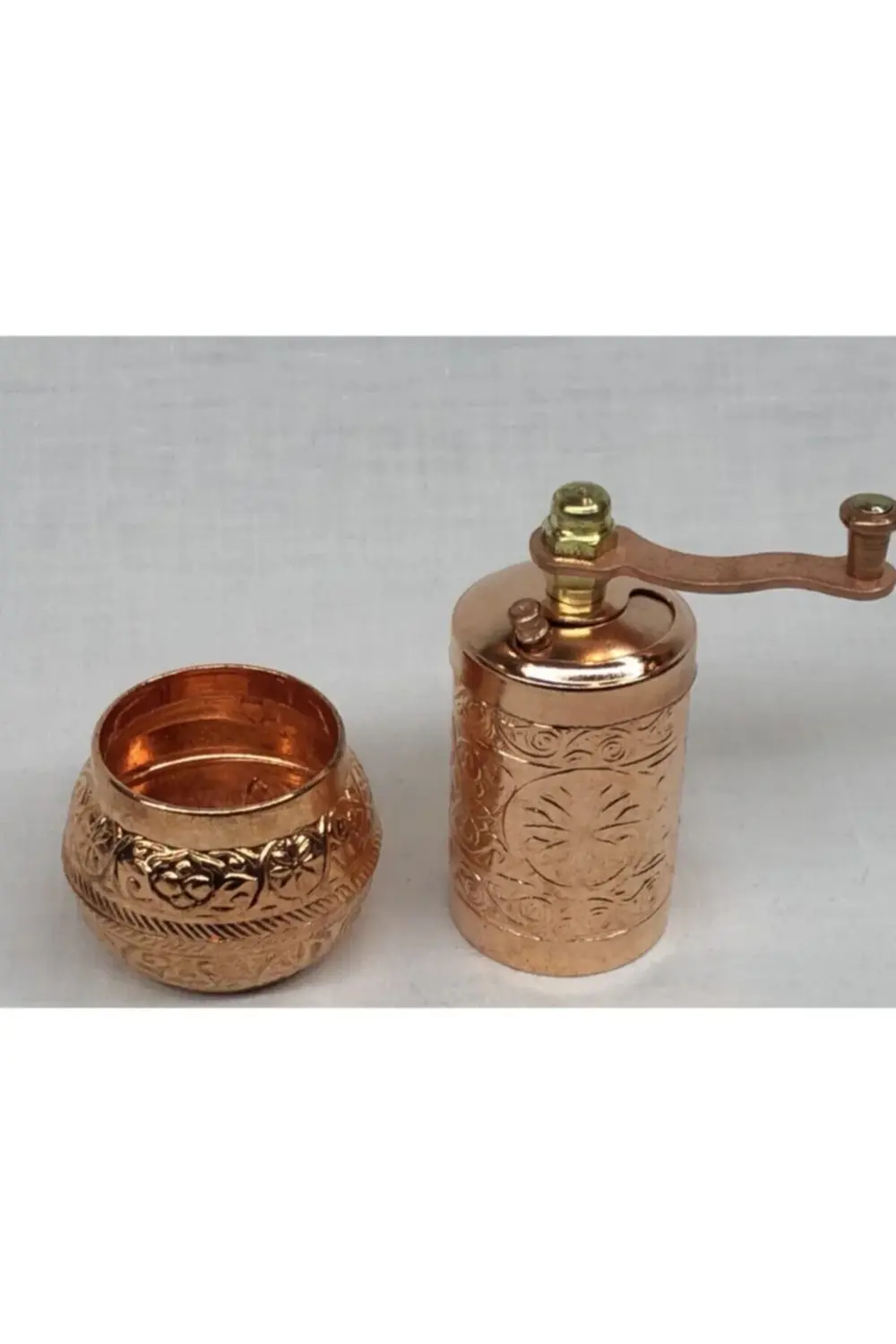 Parlak Bakır Renkli Osmanlı Tarzı El Yapımı Minik Karabiber Değir