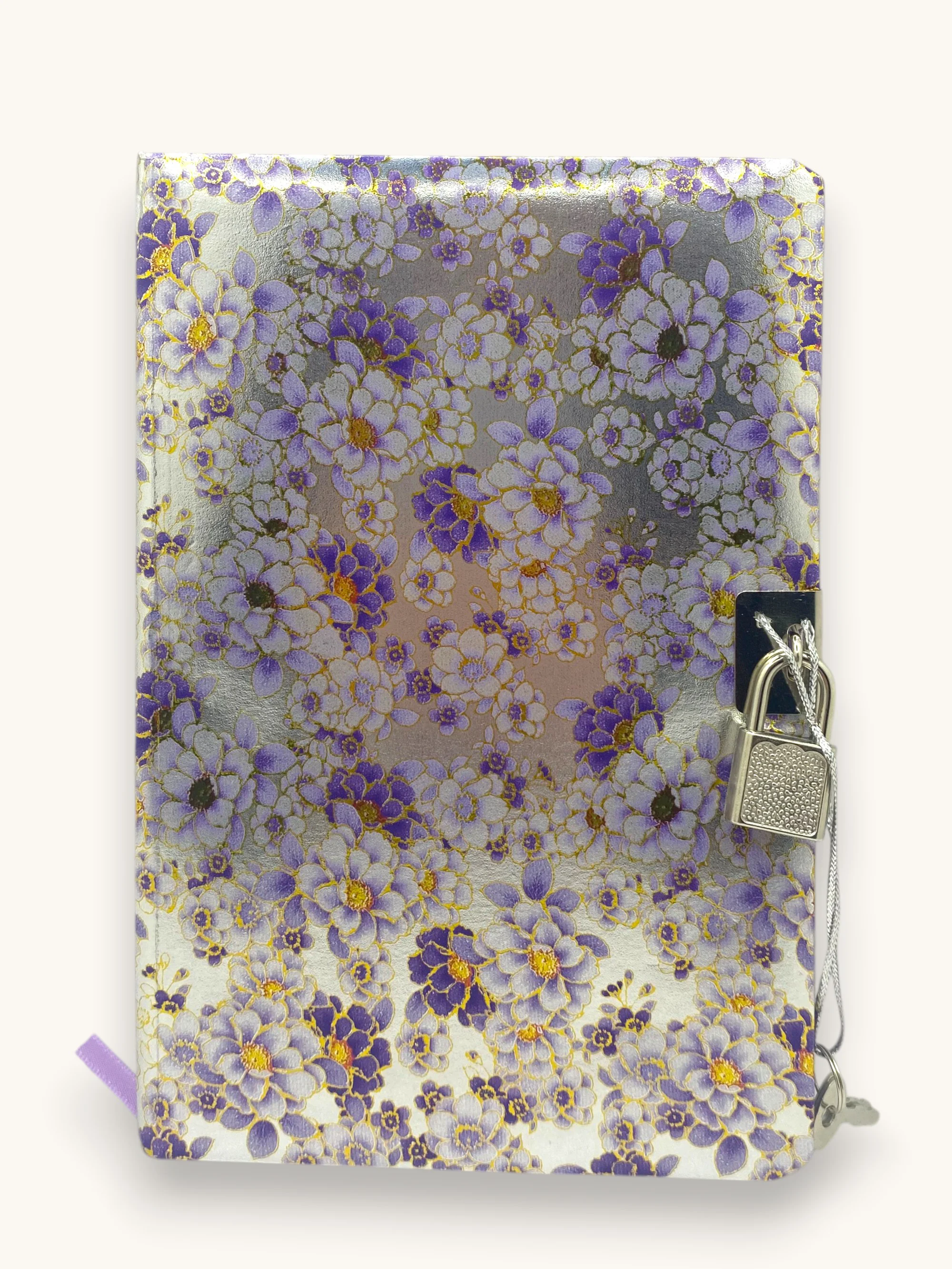 Parlak Çiçekler Hatıra Defteri (Günlük) Kilitli Defter 80 yaprak 