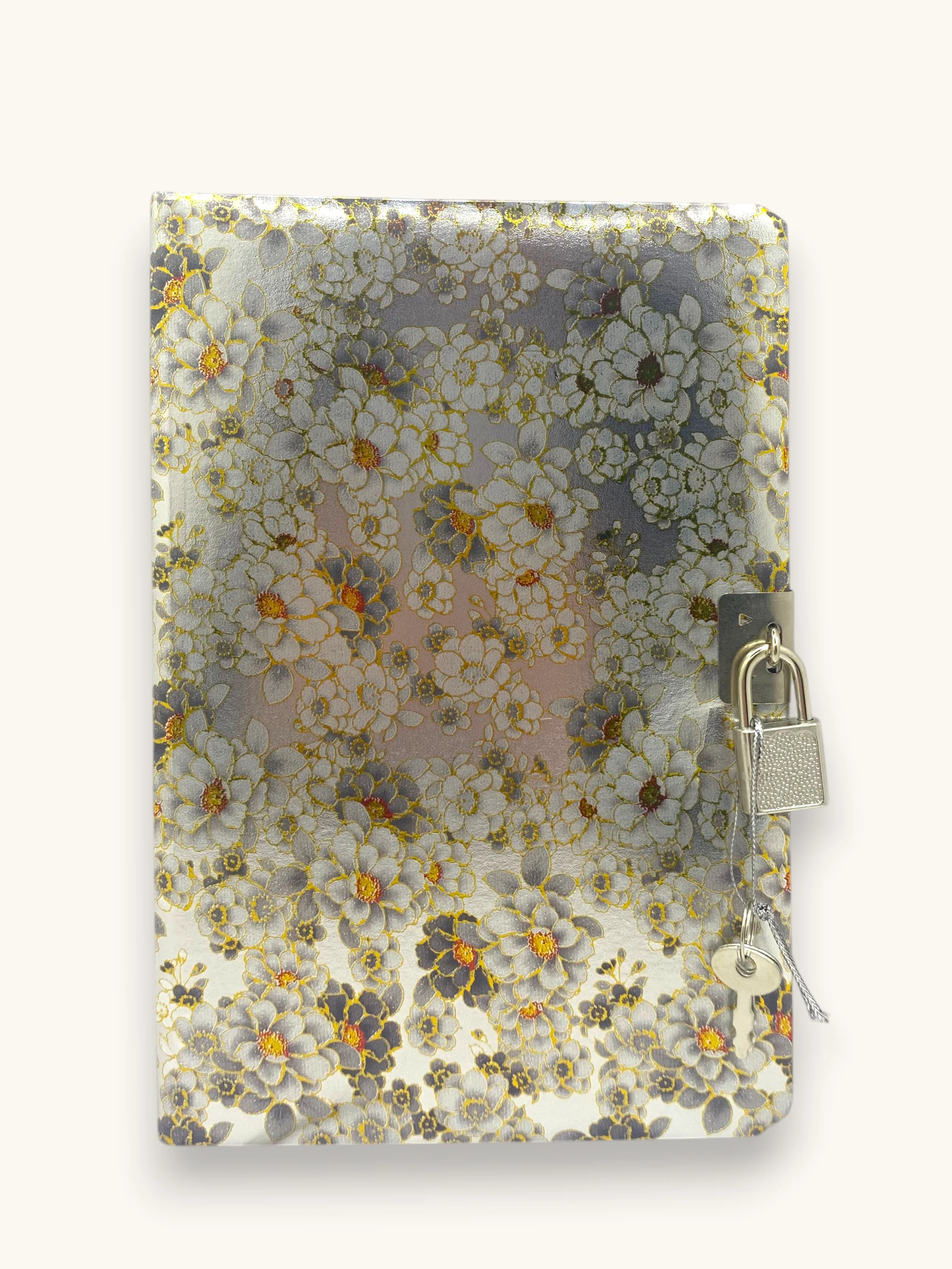Parlak Çiçekler Hatıra Defteri (Günlük) Kilitli Defter 80 yaprak 