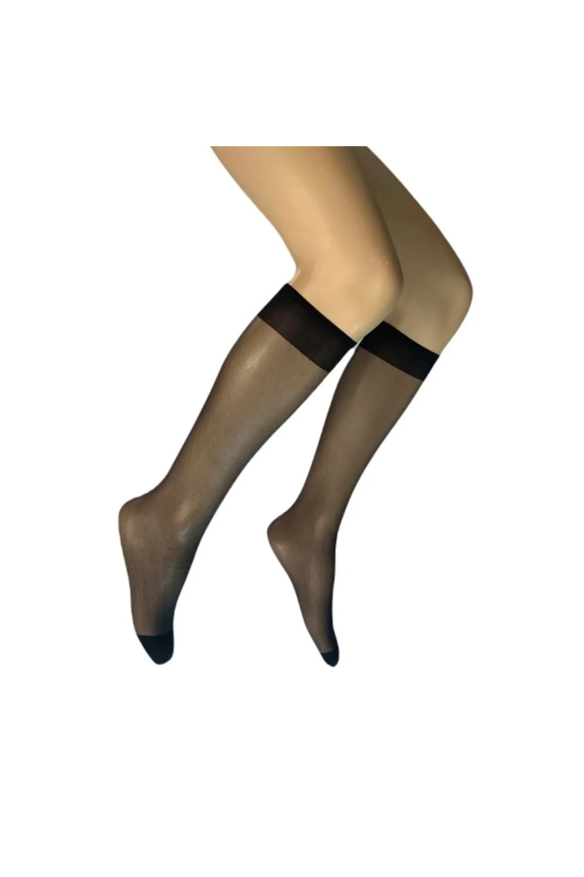 Parlak Dizaltı Kadın Çorap 15 Denye Siyah 500