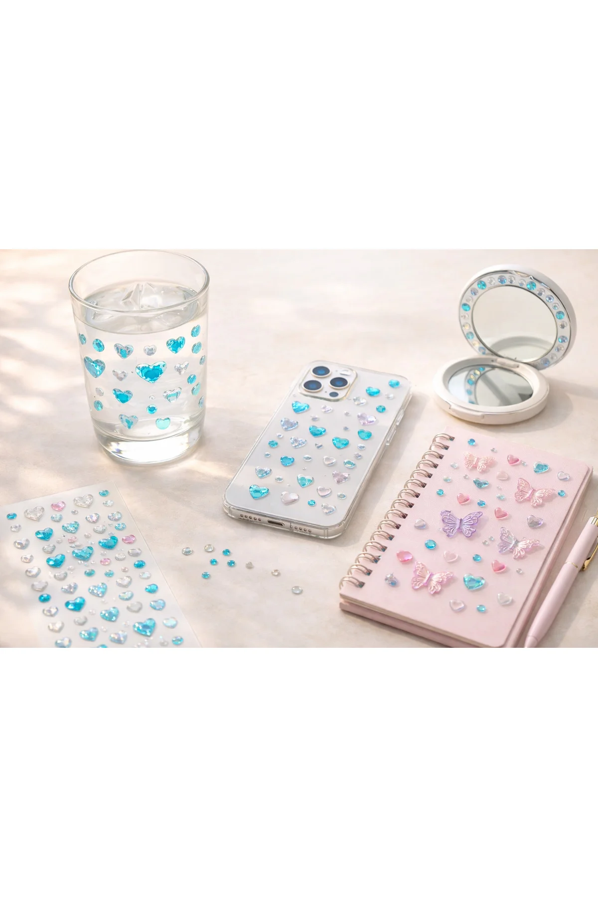 Parlak Işıltılı Taş Sticker Yapışkanlı Tırnak Saç Süs Dekor DIY Y