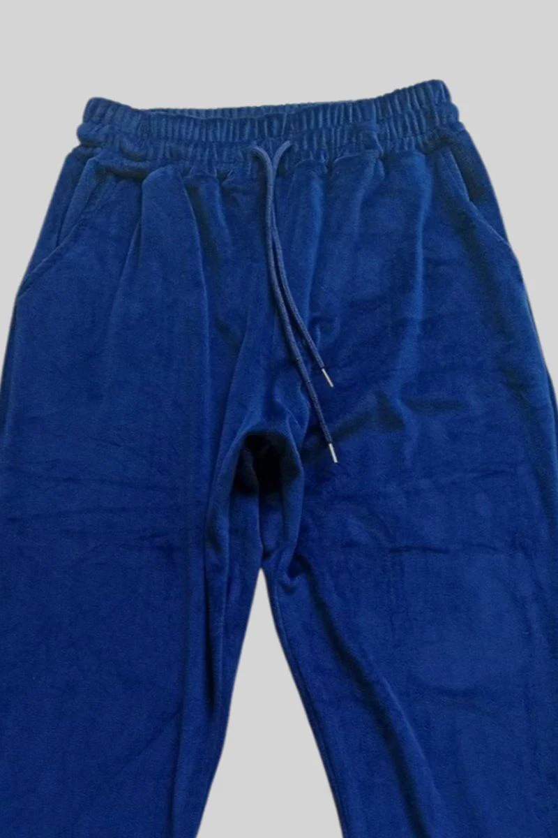 Parlak Kadife Cepli Pantolon - Eşofman & Pijama Altı Unisex Lastikli Paça Lacivert Fiyatı, Yorumları ve Özellikleri