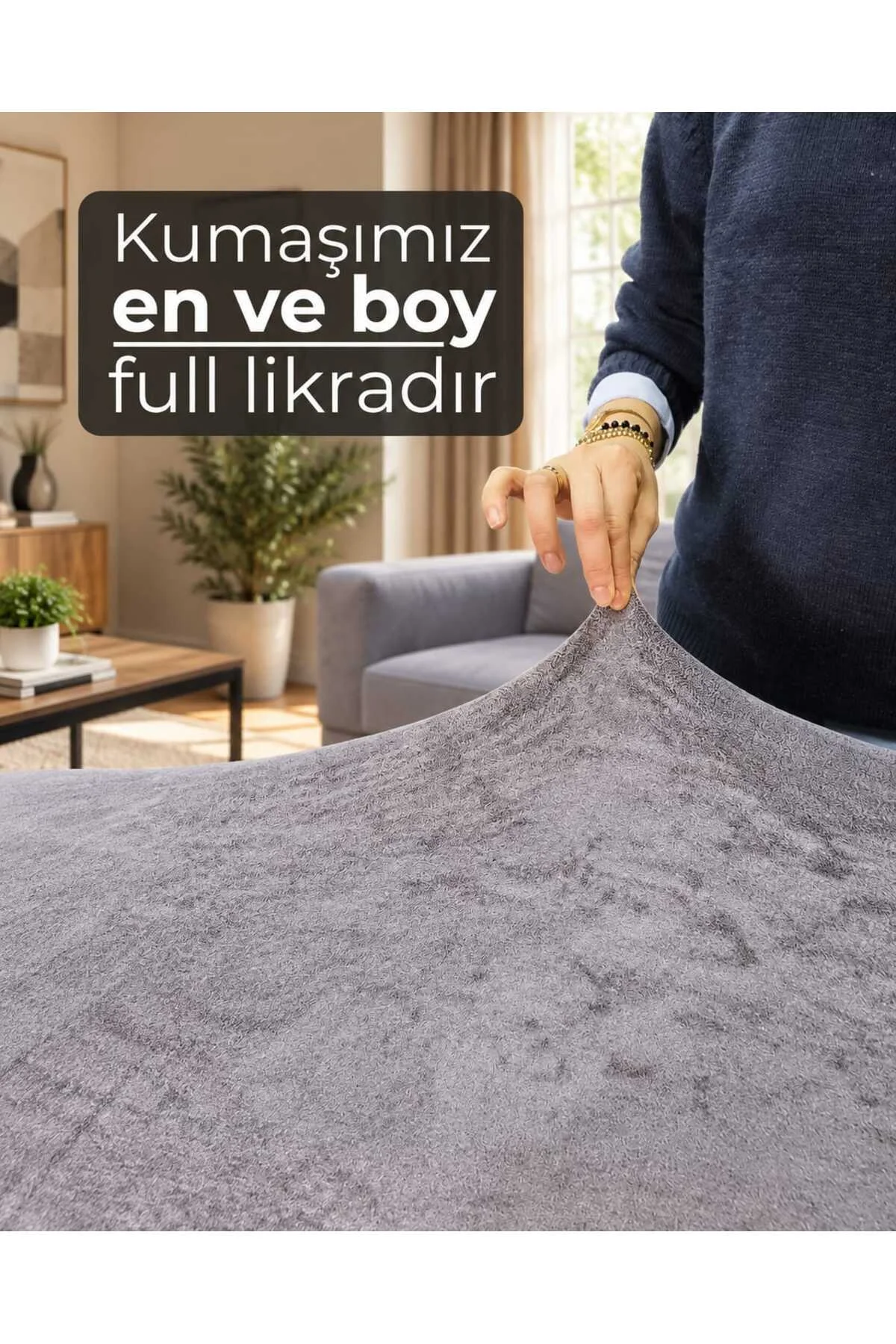 PARLAK KADİFE KOLTUK-KANEPE KILIFI 3LÜ KOMPLE GİYDİRME KALIN VE DAYANIKLIDIR - Görsel 5