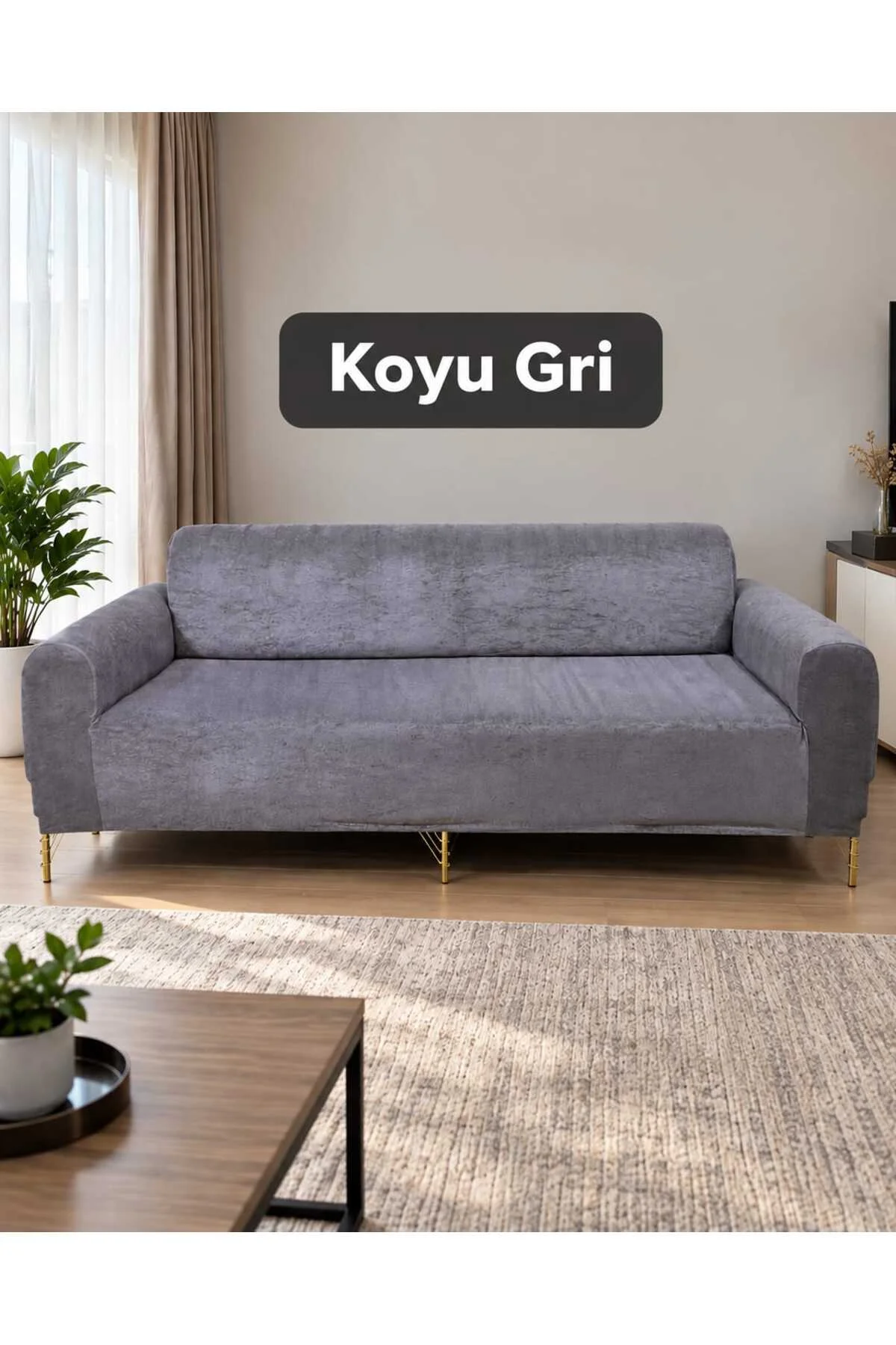 PARLAK KADİFE KOLTUK-KANEPE KILIFI 3LÜ KOMPLE GİYDİRME KALIN VE DAYANIKLIDIR - Görsel 4