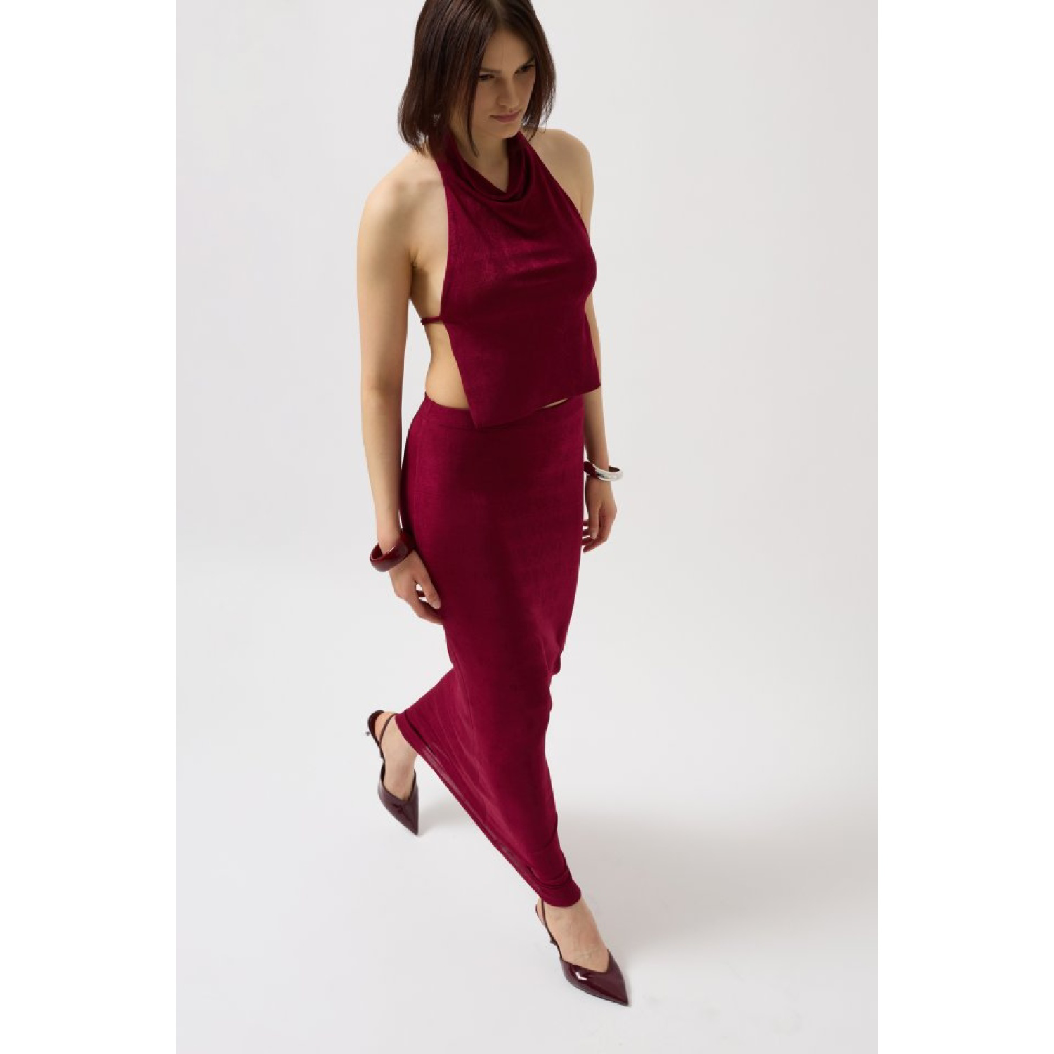 Parlak Kumaş Maxi Etek Parlak Kumaş Maxi Etek