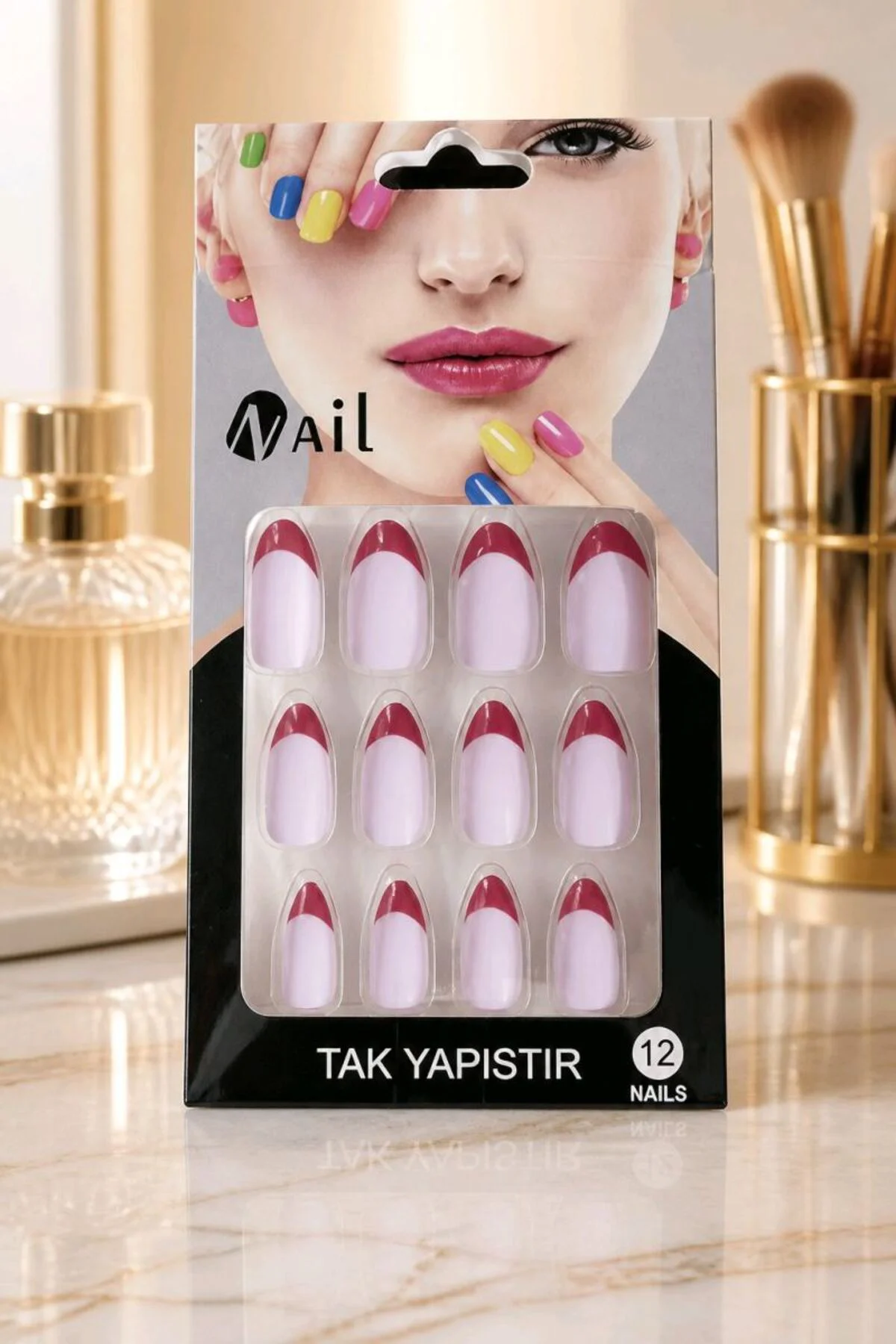 Parlak Lüks Figürlü Takma Tırnak (Tırnak Yapıştıcı Hediye)