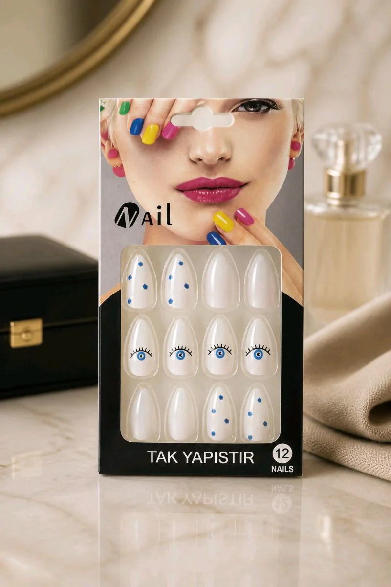 Parlak Lüks  Figürlü  Takma Tırnak (Tırnak Yapıştıcı Hediye)