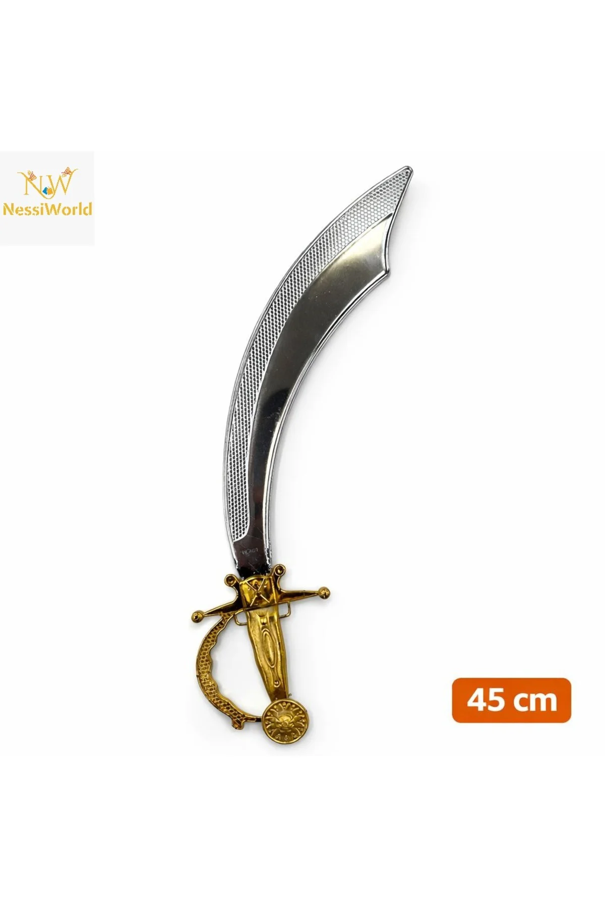Parlak Metal Görünümlü Plastik Korsan Kılıcı 45 cm