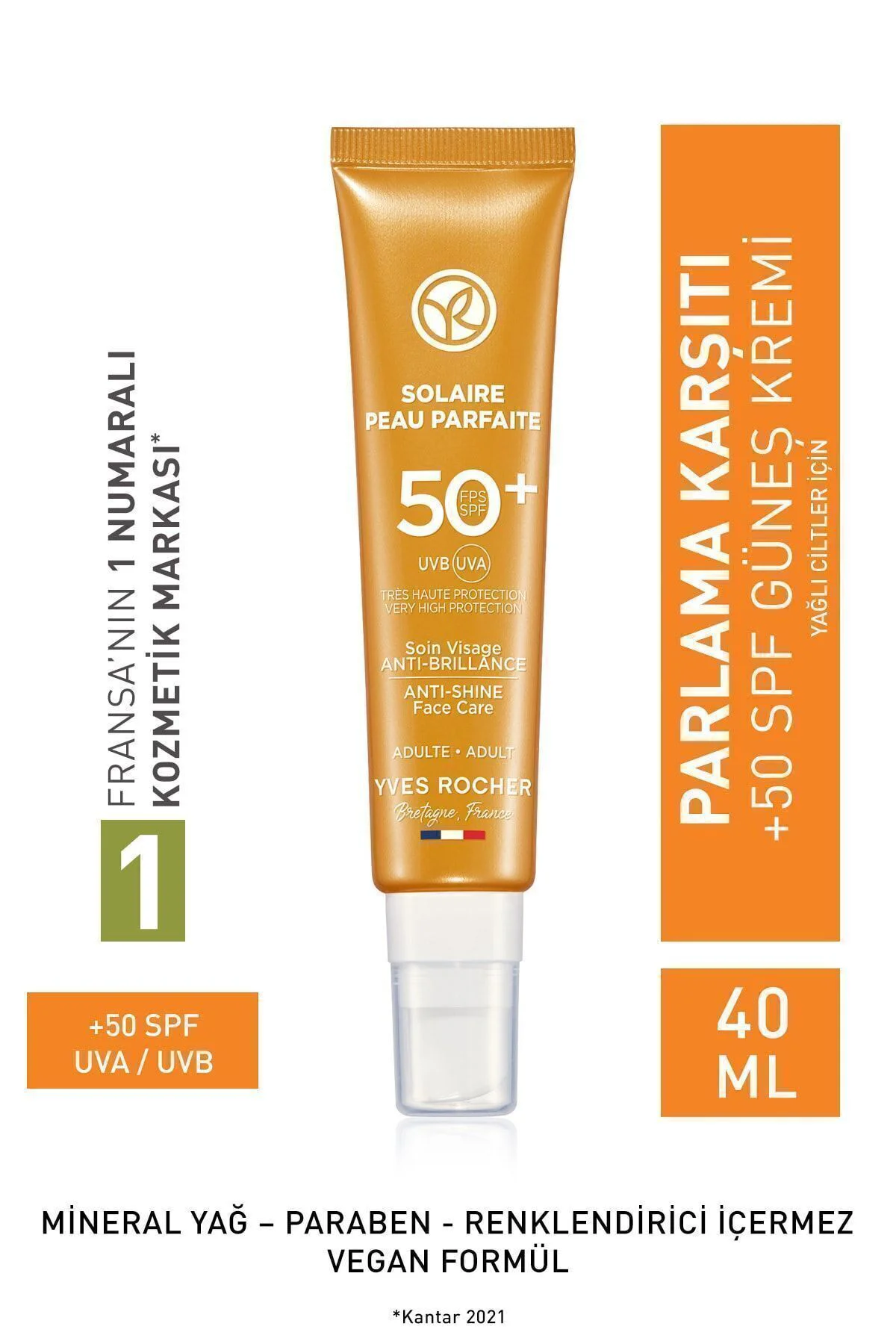 Parlama Karşıtı 50 Gkf Yüz Kremi - Yağlı Ciltler Için-40 Ml