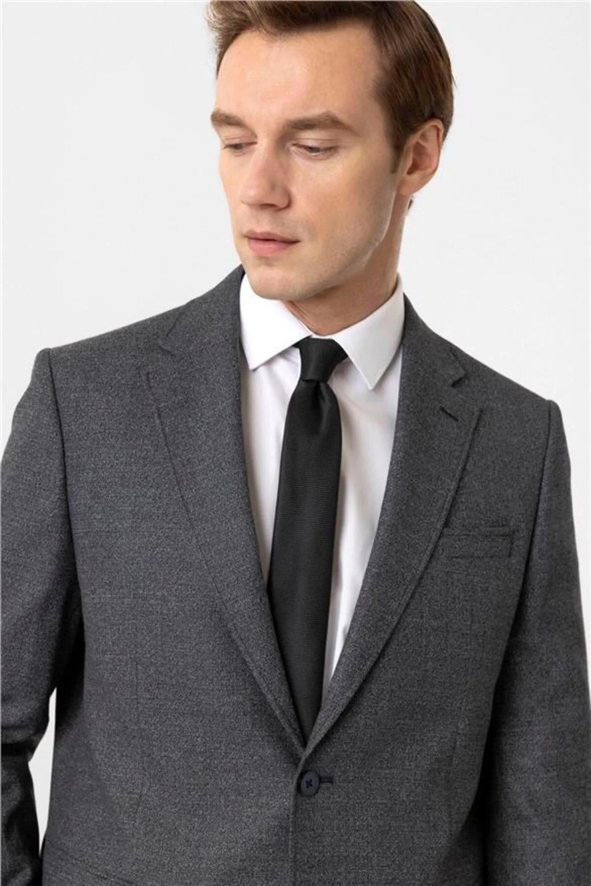 Parlament Mavi Regular Desenli Mono Yaka 4 Drop Takım Elbise - Görsel 3