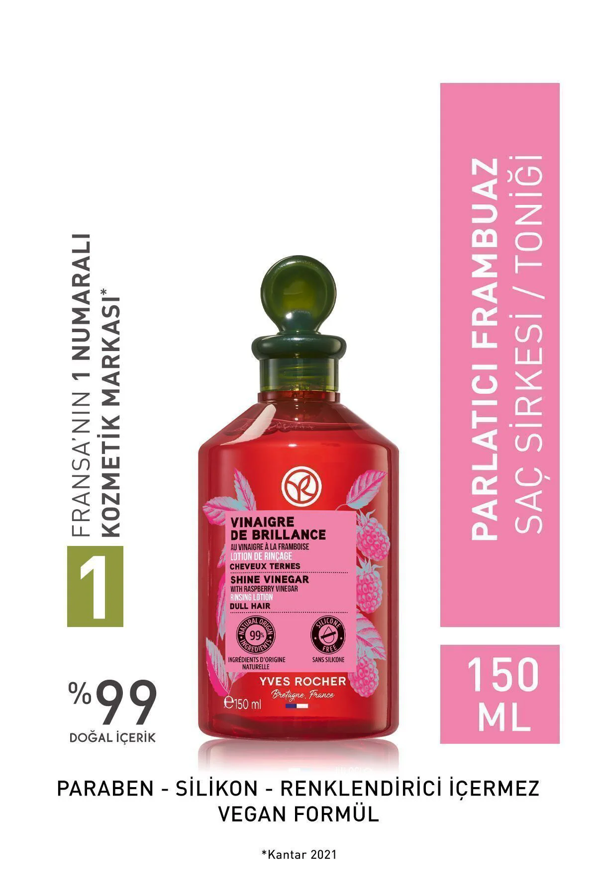 Parlatıcı (Brillance) Frambuaz Saç Sirkesi/Toniği - Vegan-150 ml