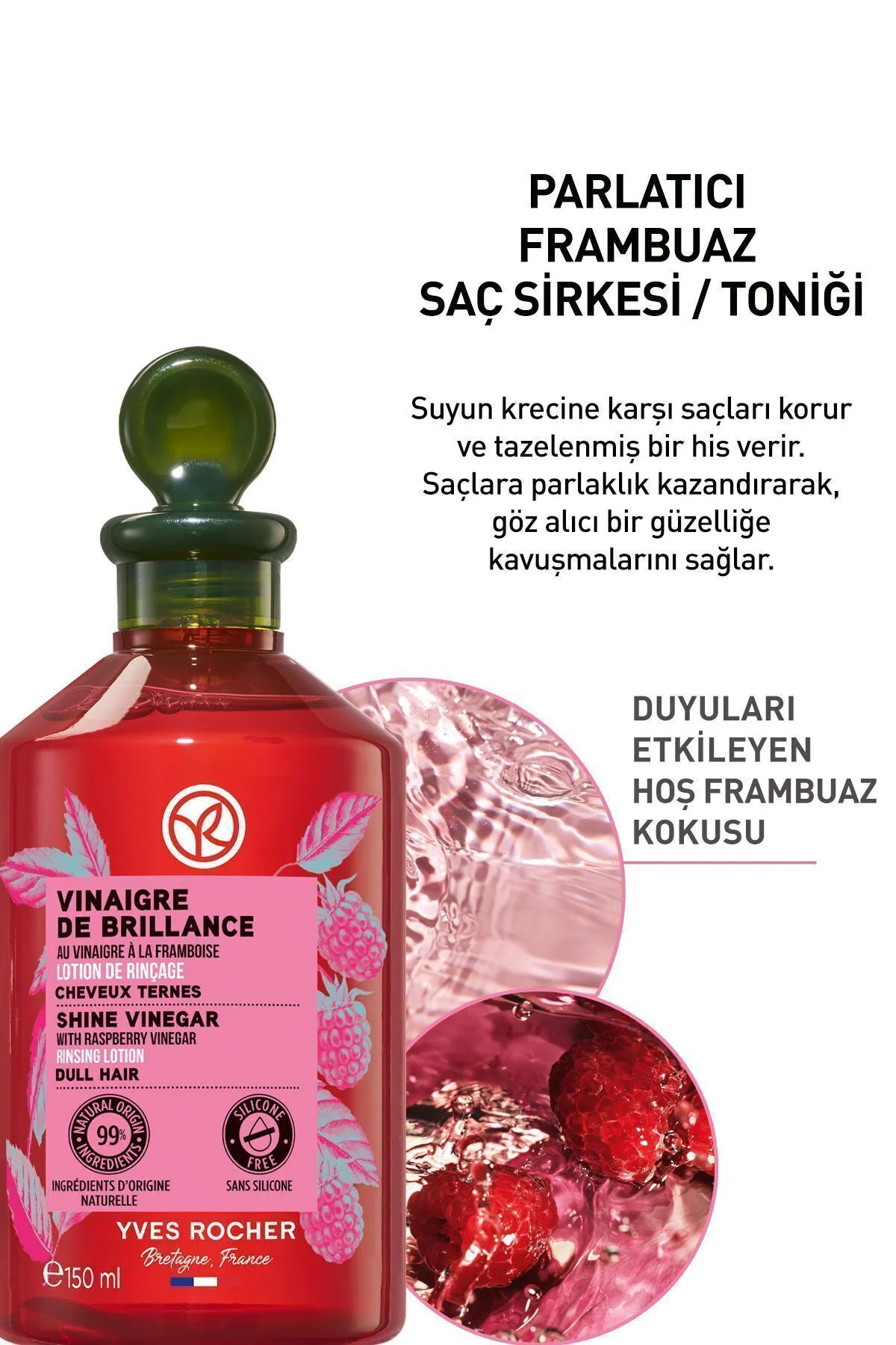 Parlatıcı (Brillance) Frambuaz Saç Sirkesi/Toniği - Vegan-150 ml