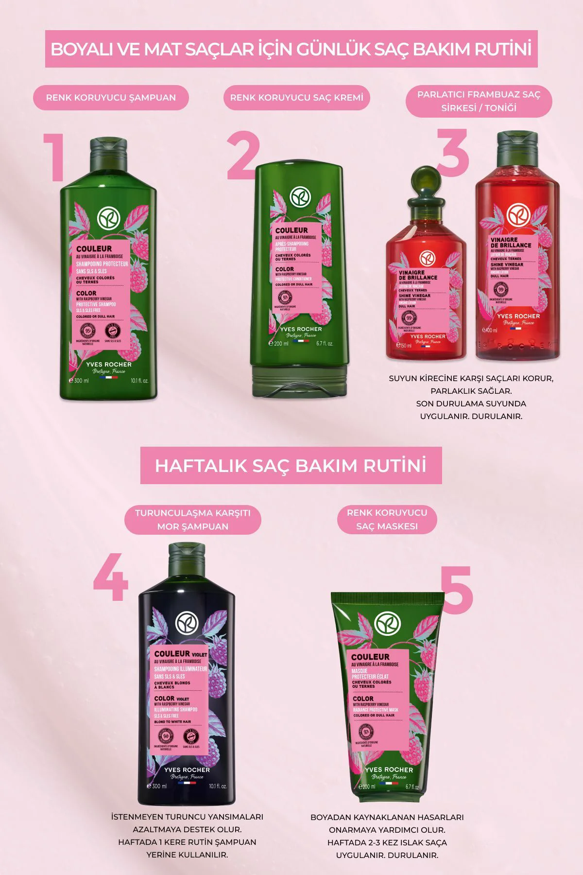 Parlatıcı Frambuaz Saç Sirkesi / Toniği - Normal Saçlar / Brillan