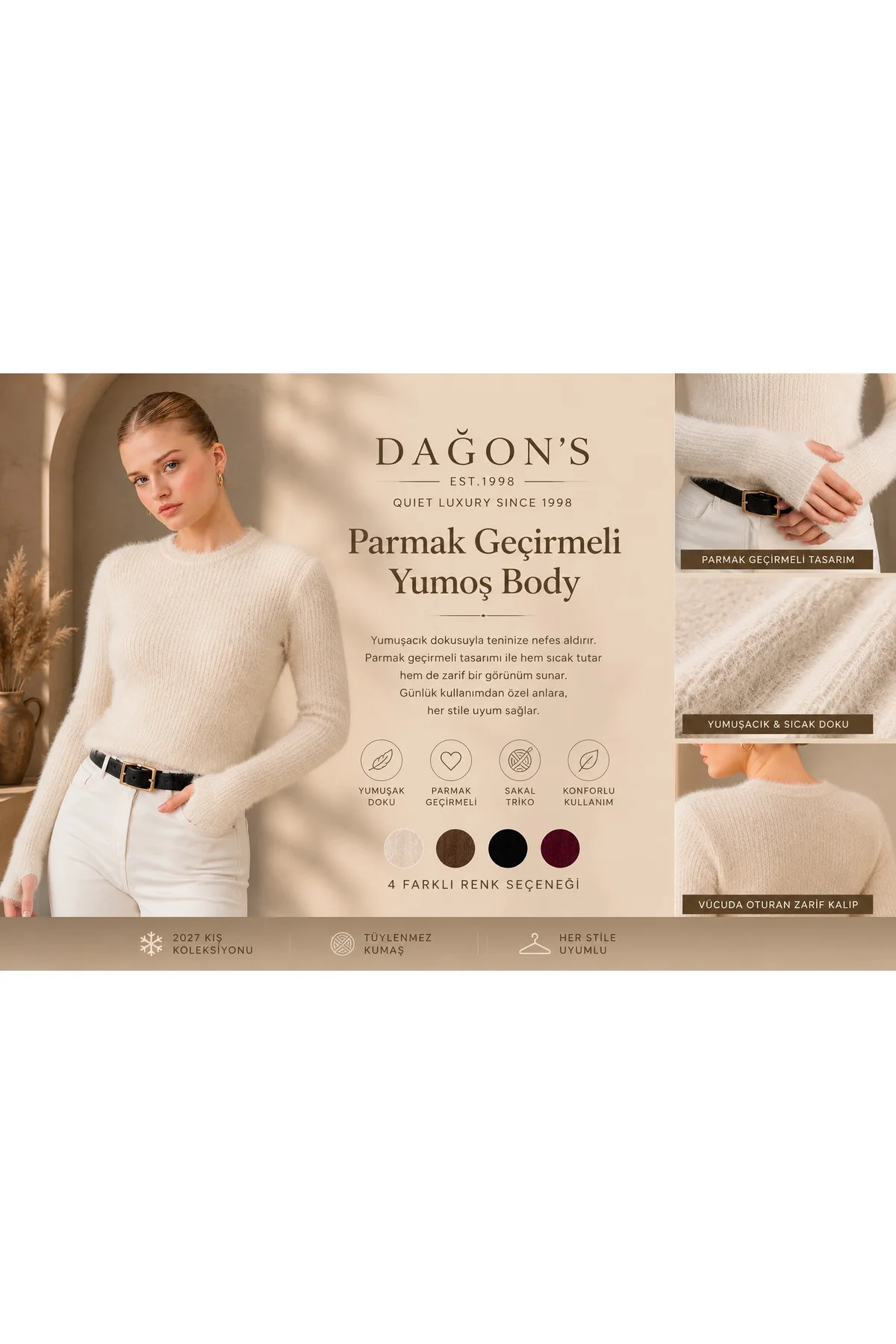 Parmak Geçirmeli Yumoş Body - Görsel 2