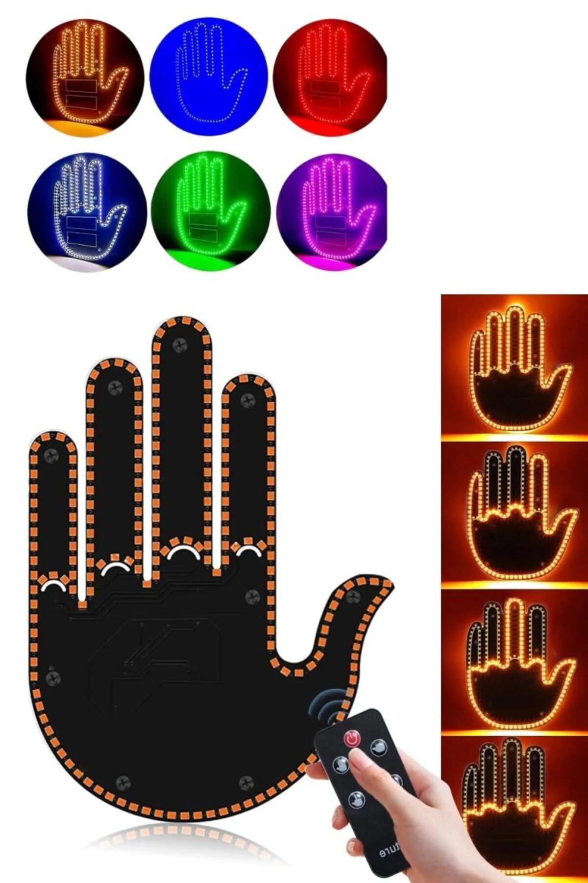 Parmak Led Amber Renkli Işık