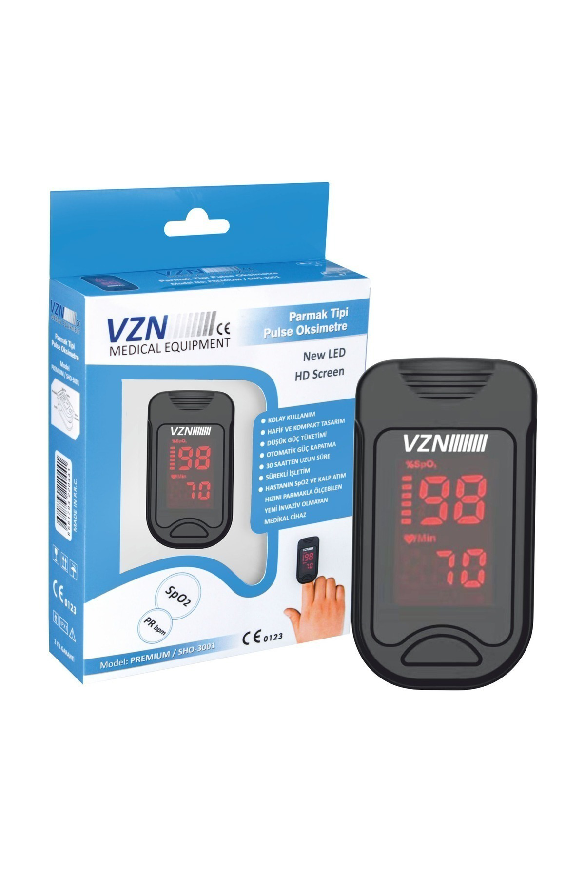 Mediterian Parmak Premium Seri Pulse Saturasyon Kandaki Oksijen Orani Ve Nab