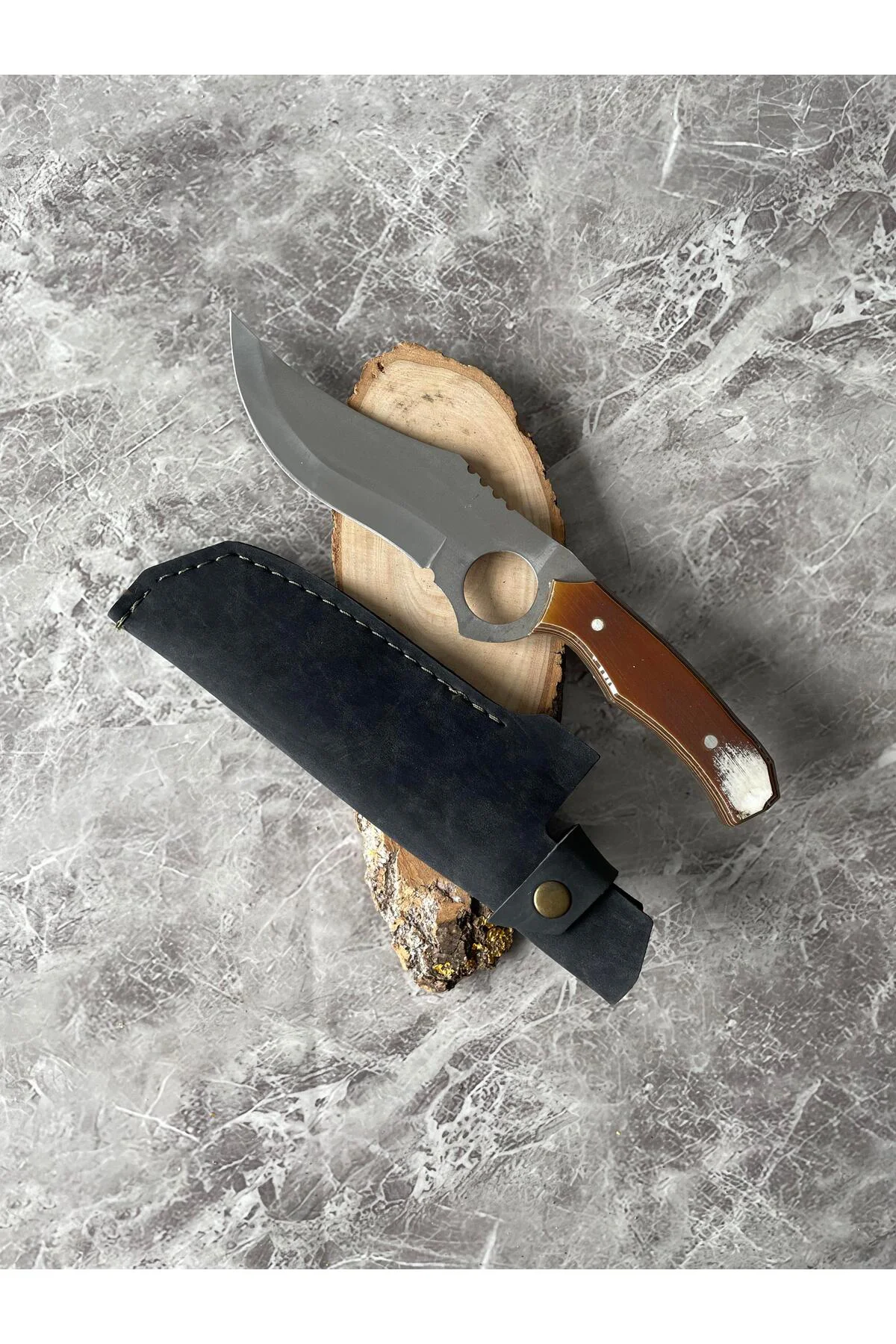 Parmak Takmalı  Verzalit Kabze Kamp Bıçağı – Kılıflı | Outdoor, H