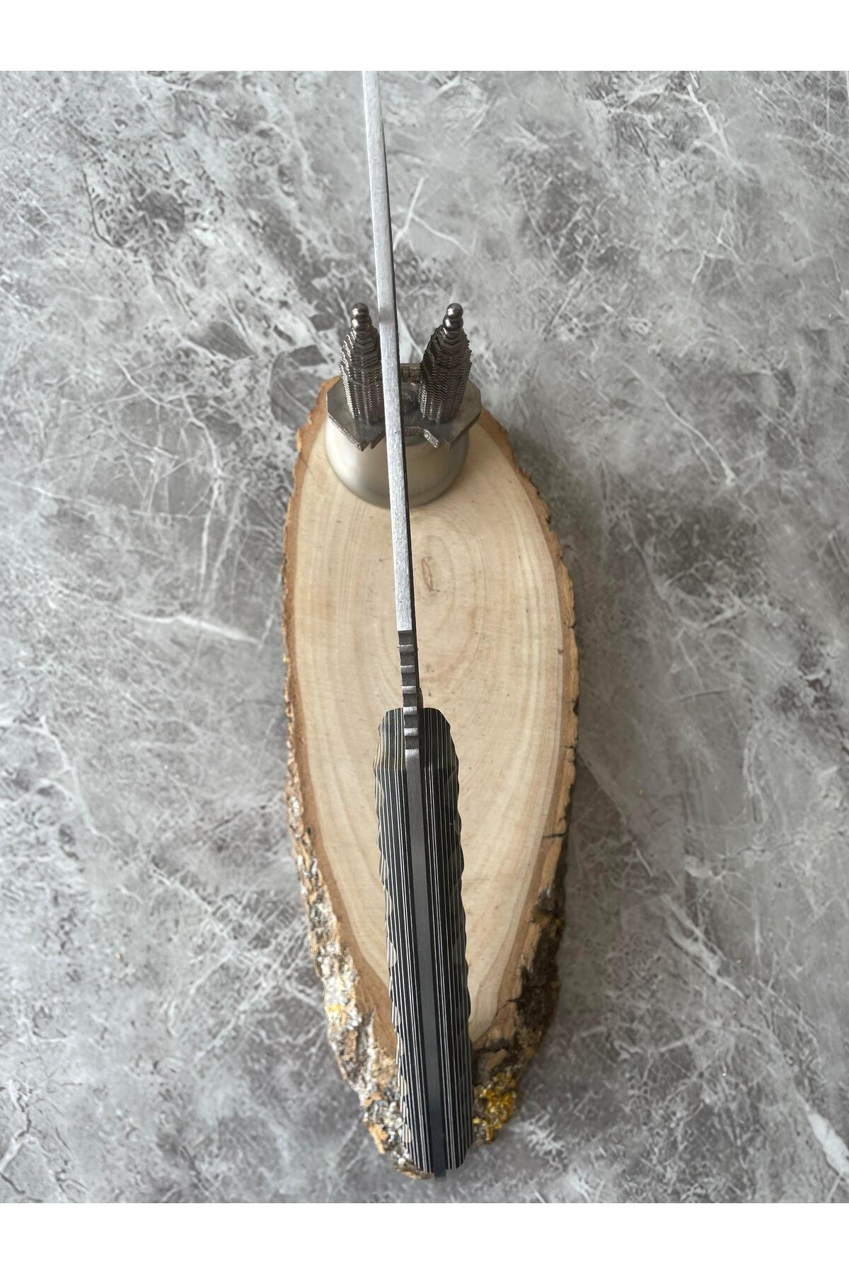 Pars Gravürlü Çelik Kamp & Av Bıçağı – Dramer Verzalit Kahverengi