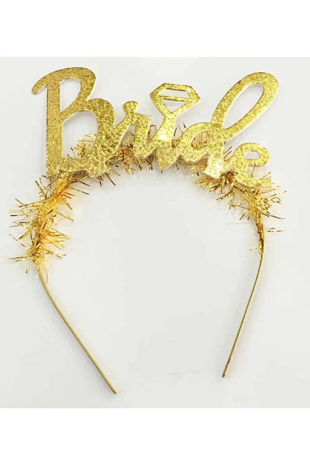 Parti Altın Renk Bekarlığa Veda İtalik Yazı Alyanslı Bride Taç