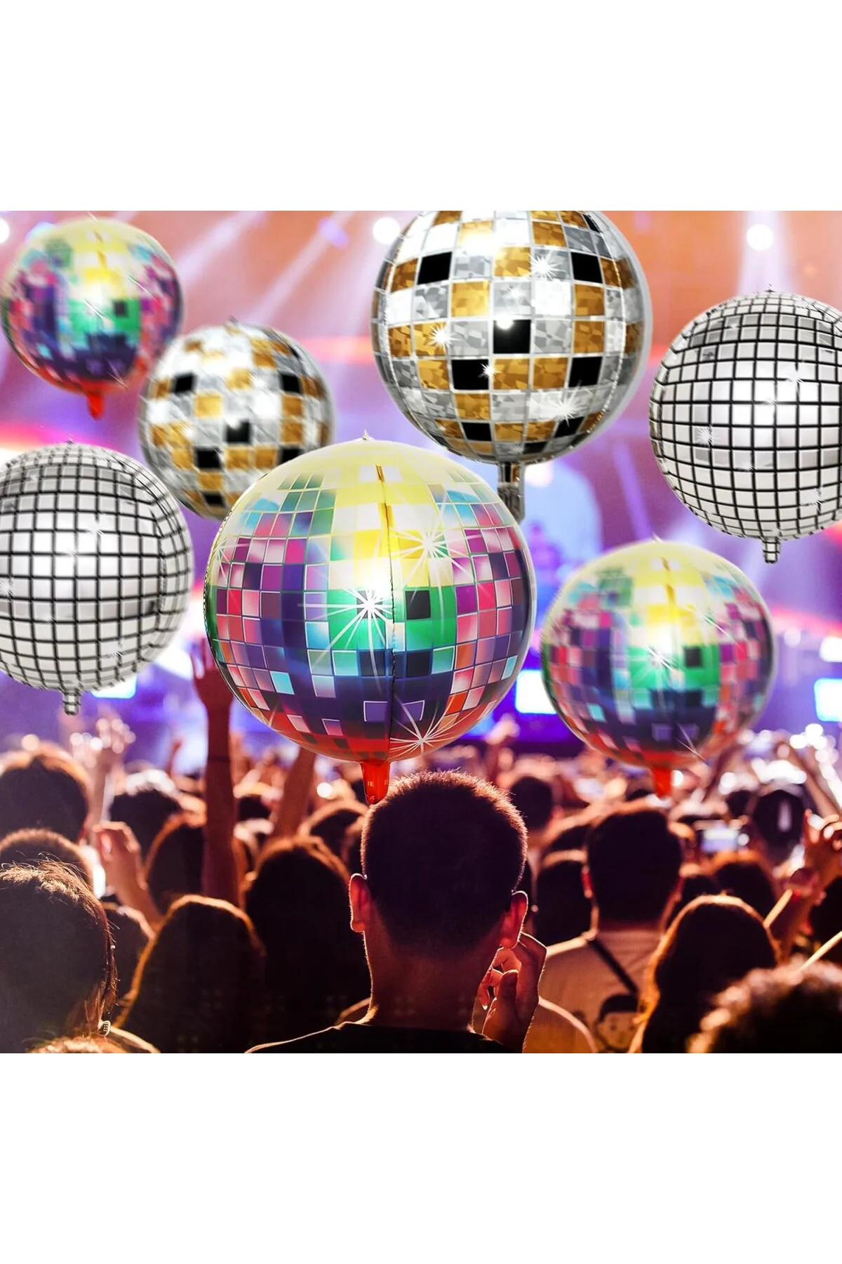 Parti dekorasyonu, helyum balonları, 9 adet disko küresi, 22 inç 