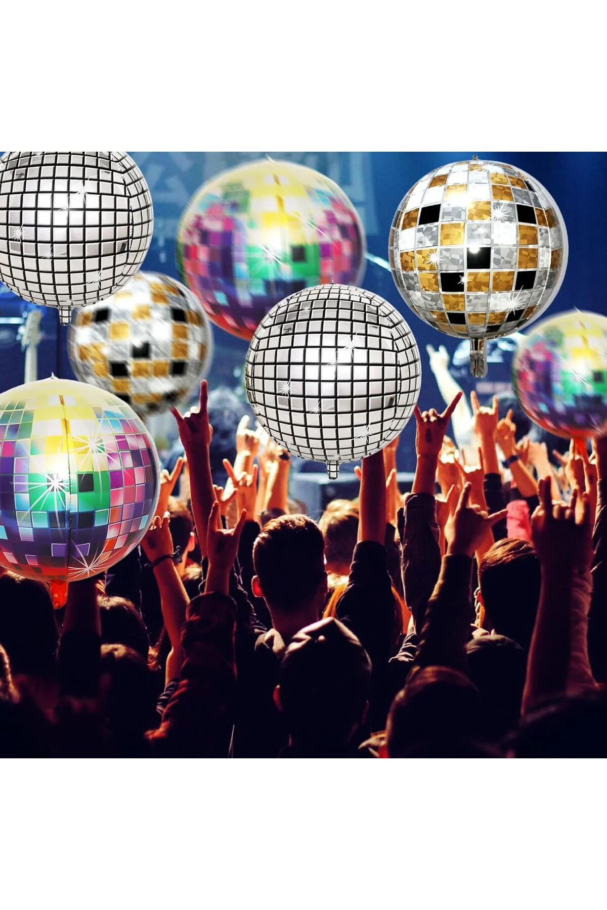Parti dekorasyonu, helyum balonları, 9 adet disko küresi, 22 inç 