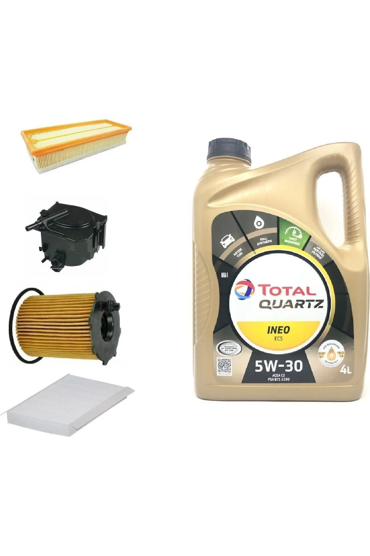 Partner 1.6 Hdi 90Hp Bakım Seti 2011 Sonrası+Total Ecs 5W-30 PDF Yağı 2025