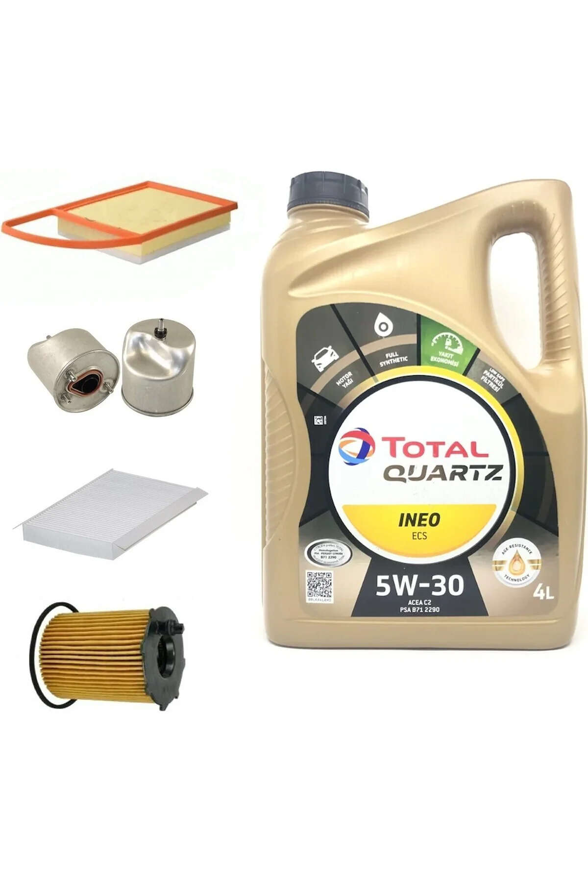 Partner Tepee 1.6 Dizel Yağ Bakım Seti + Ineo Ecs 5W-30 Motor Yağı 4 L ( MAZOT FILTRESİ HARİÇ)