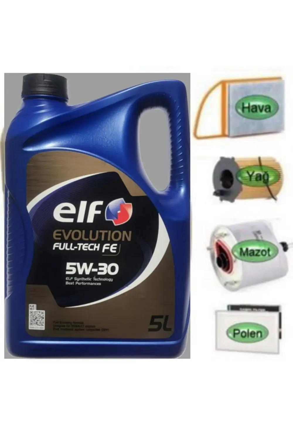 Partner Tepee 1.6 Dizel Yağ Bakım Seti + ELF FULTECH 5W-30 5 LT P