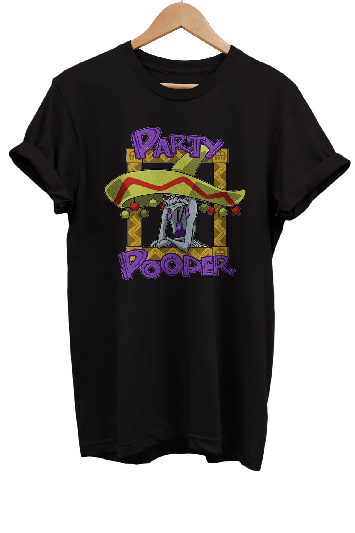 Party Pooper Baskılı %100 Pamuk Basic T-shirt Normal Beden Tişört