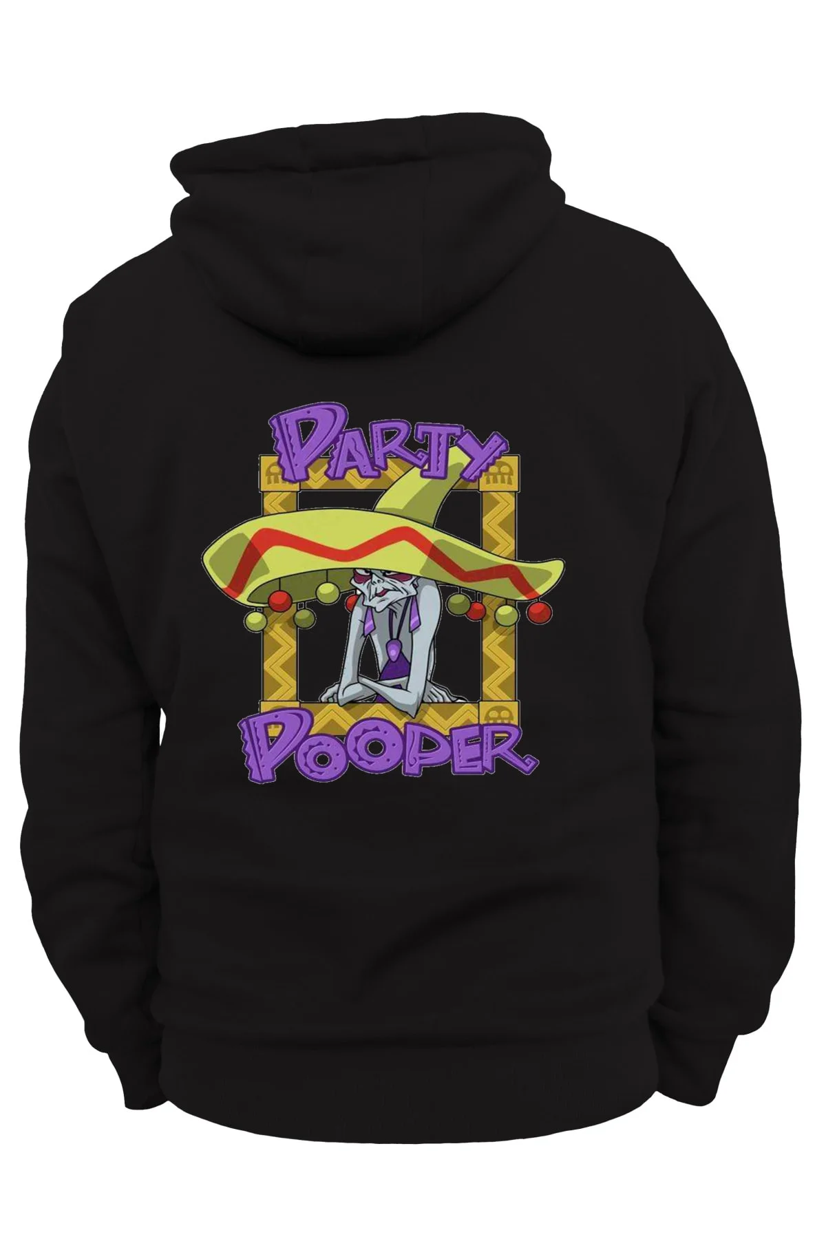 Party Pooper Arka Baskılı, %100 Pamuk, 3 Ipl. Şardonlu, Içi Polar, Çok Kalın Hoodie