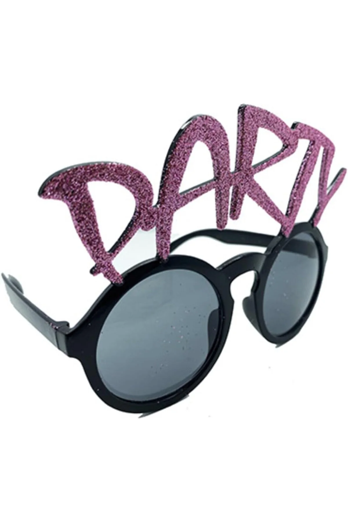 Party Yazılı Simli Pembe Renk Parti Gözlüğü 15X7 Cm, Tek Ebat, Party Yazılı Simli Gözlük,