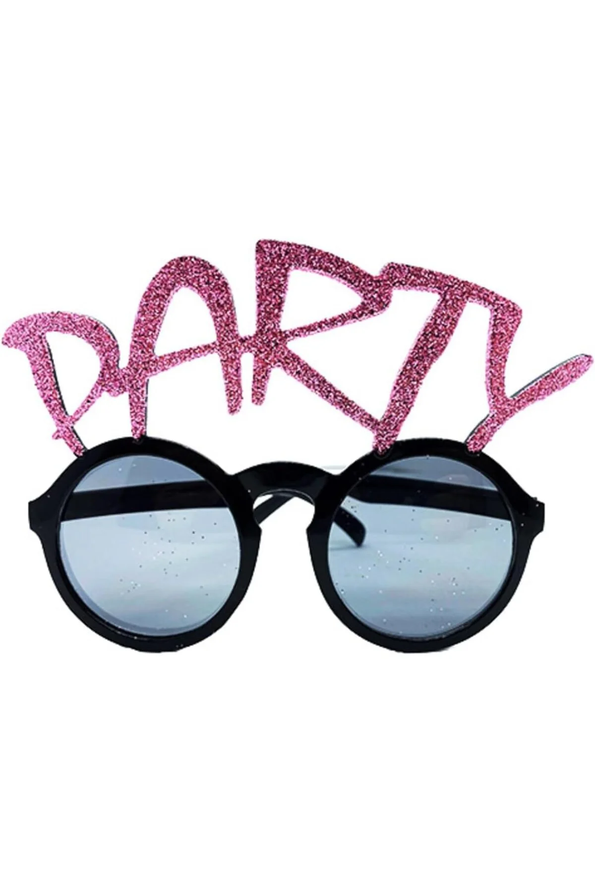 Party Yazılı Simli Pembe Renk Parti Gözlüğü 15X7 Cm, Tek Ebat, Party Yazılı Simli Gözlük,